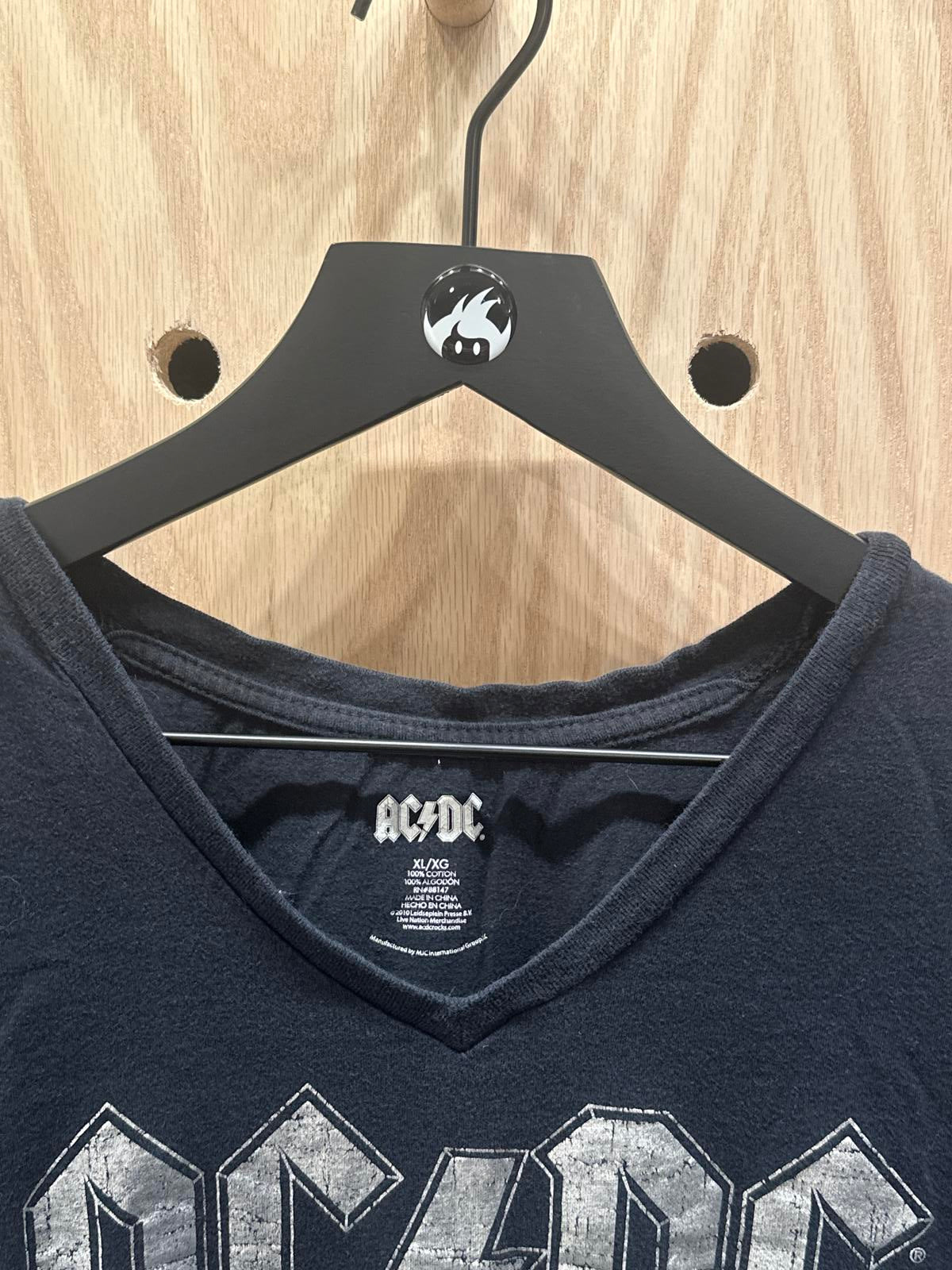 AC/DC Women's Black V-Neck T-Shirt - For Those About to Rock