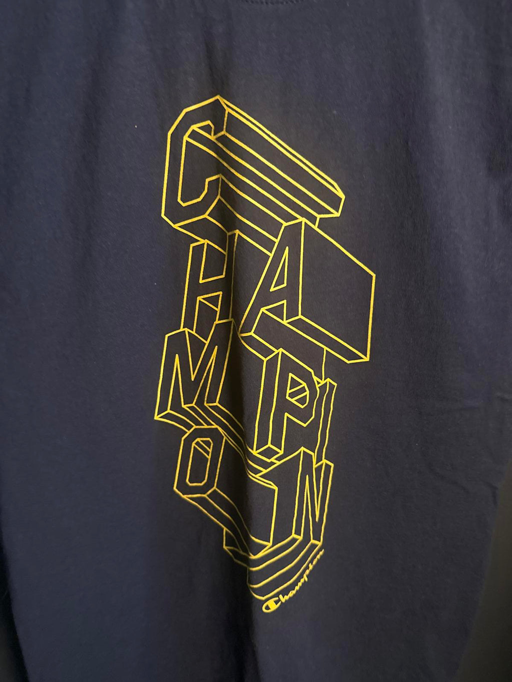 Stylish Champion Graphic Tee - Navy Blue