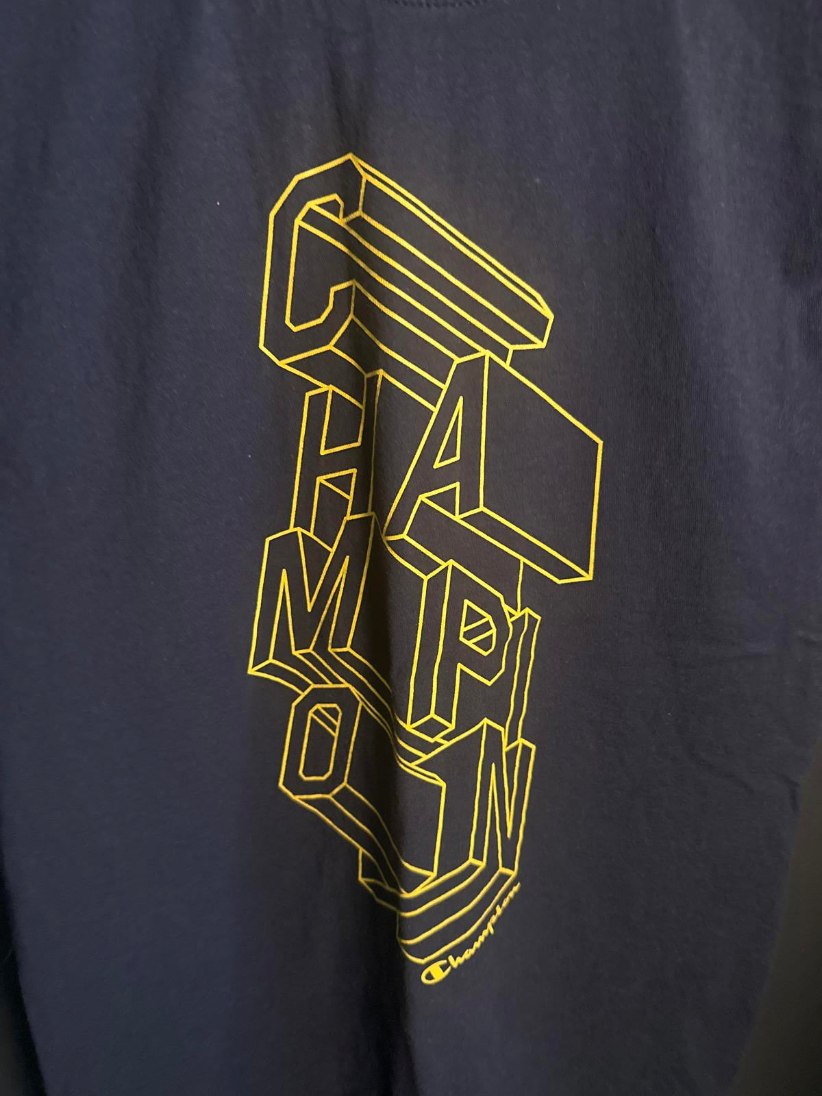 Stylish Champion Graphic Tee - Navy Blue