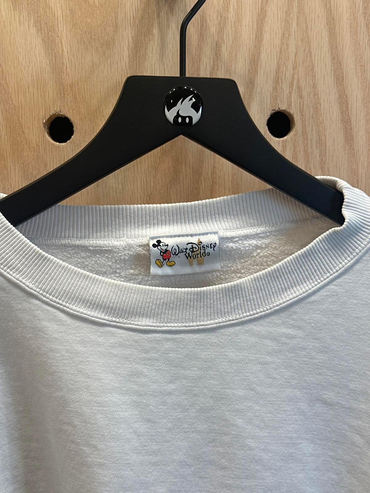 Walt Disney World White Crewneck Sweatshirt with Mickey Mouse Embroidery