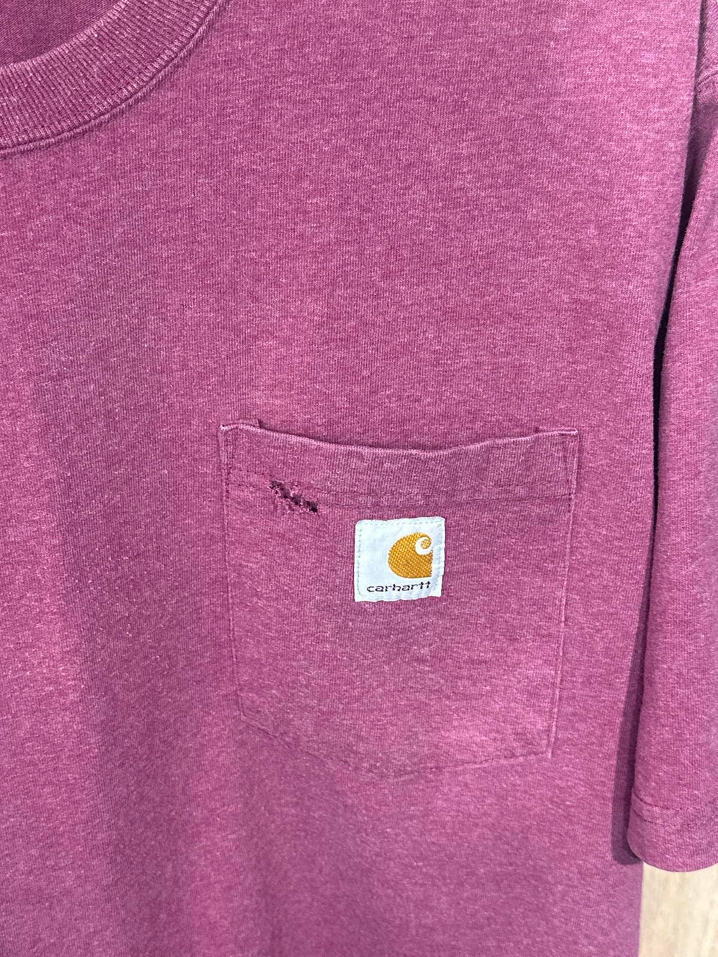 Carhartt Loose Fit Short Sleeve T-Shirt with Pocket - Burgundy, Size L