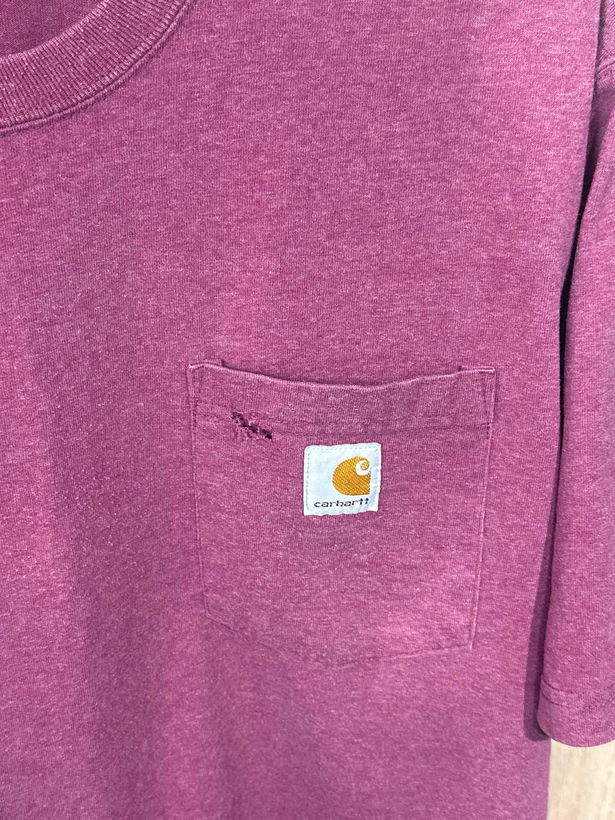 Carhartt Loose Fit Short Sleeve T-Shirt with Pocket - Burgundy, Size L