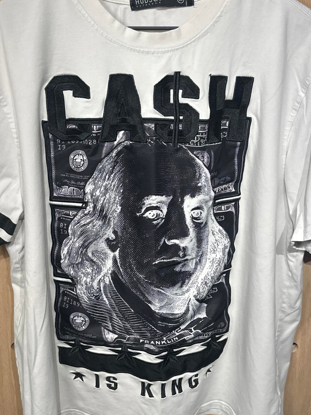 Hudson White Graphic T-Shirt with Cash Print