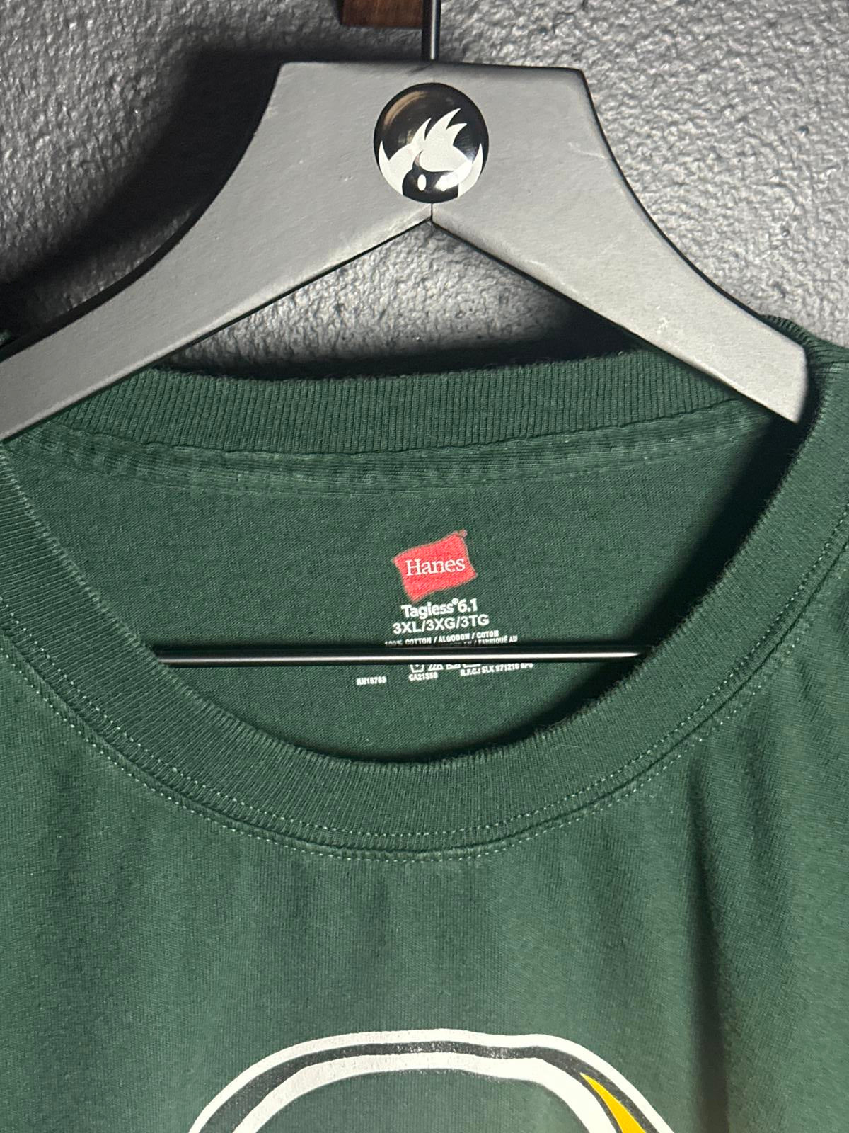 Green Hanes Long Sleeve T-Shirt with Green Bay Graphic Print