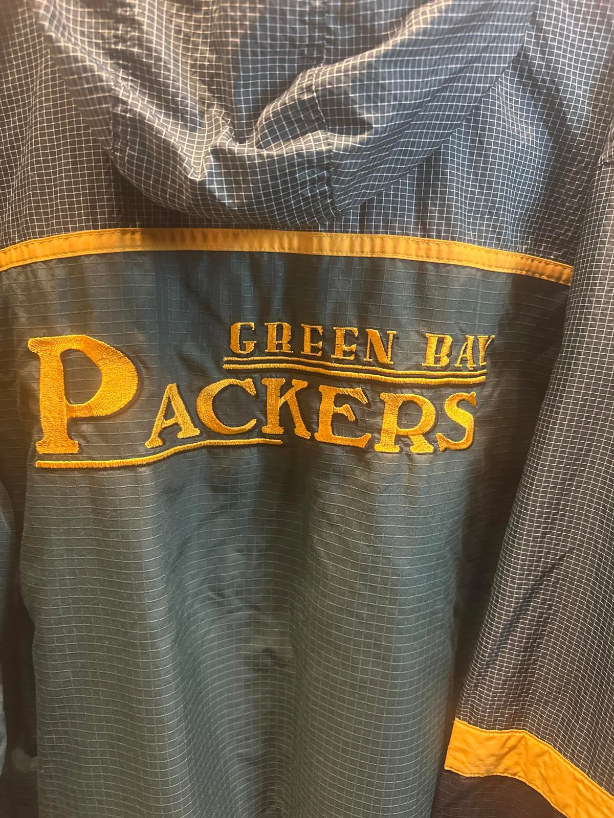 Vintage Green Bay Packers Logo 7 Jacket Mens Full Zip Windbreaker 90's