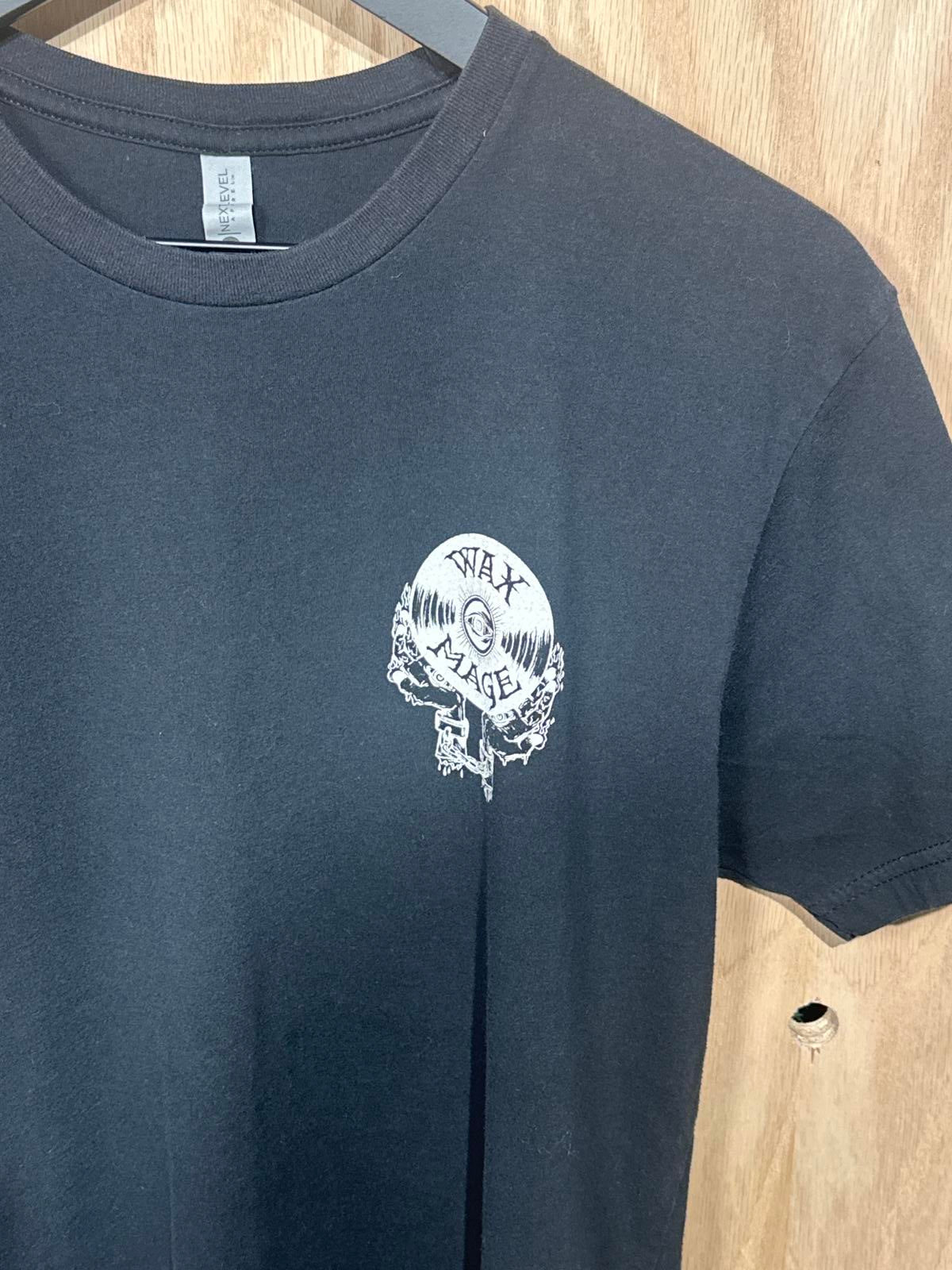 Next Level Apparel Black Graphic T-Shirt - Wax Mage Records Logo