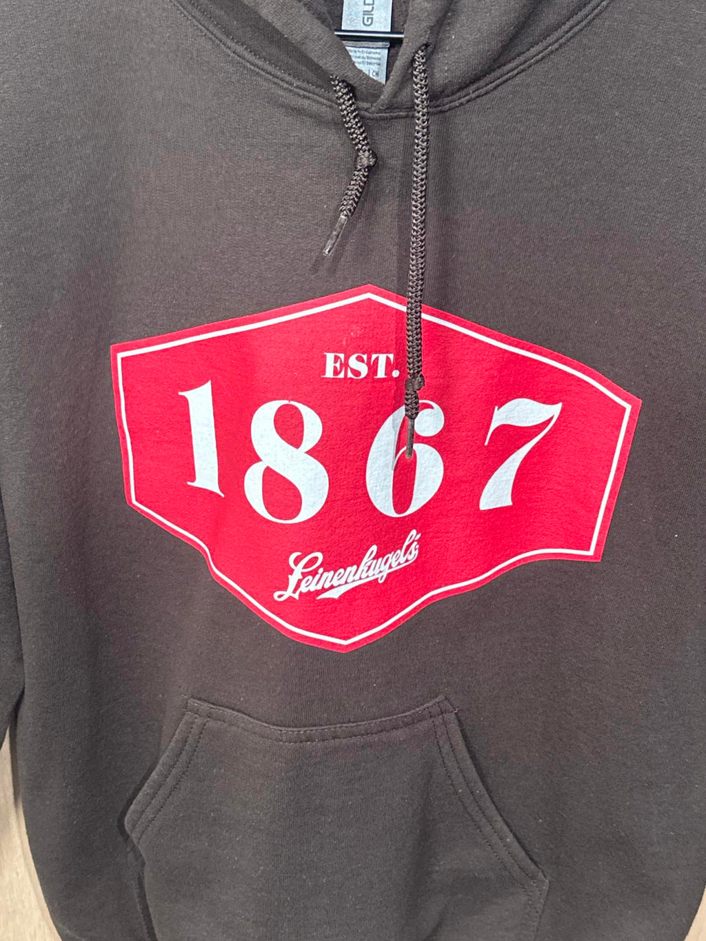 Men's Brown Hoodie with 1867 Leinenkugel's Logo