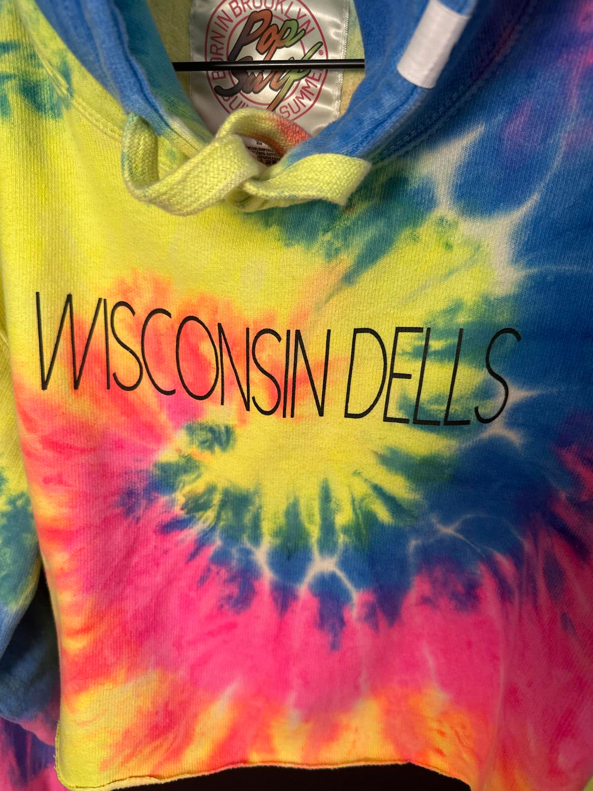Born Brooklyn Tie-Dye Crop Top Hoodie Wisconsin Dells