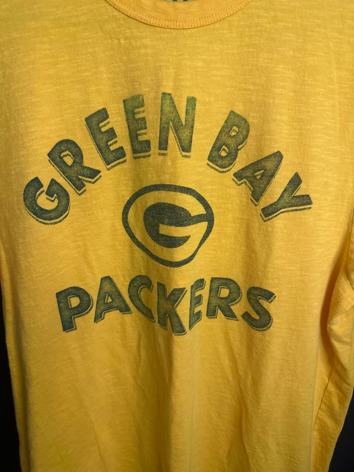 47 Brand Green Bay Packers Vintage Tee - Retro Yellow T-Shirt
