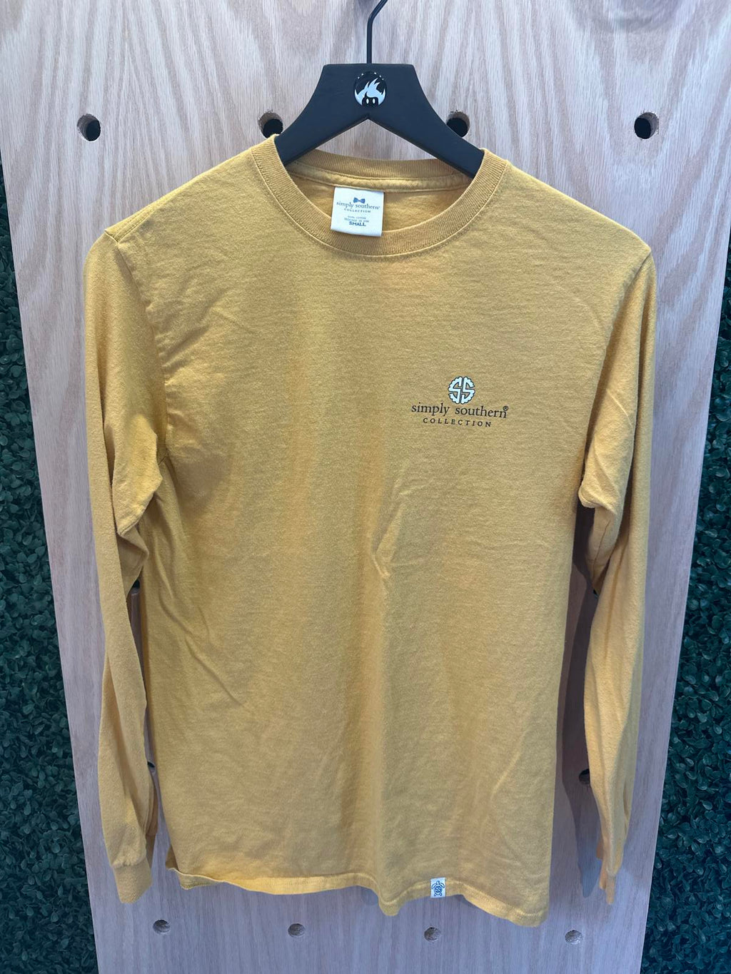 Simply Southern Collection Long Sleeve T-Shirt, Small, Mustard Yellow