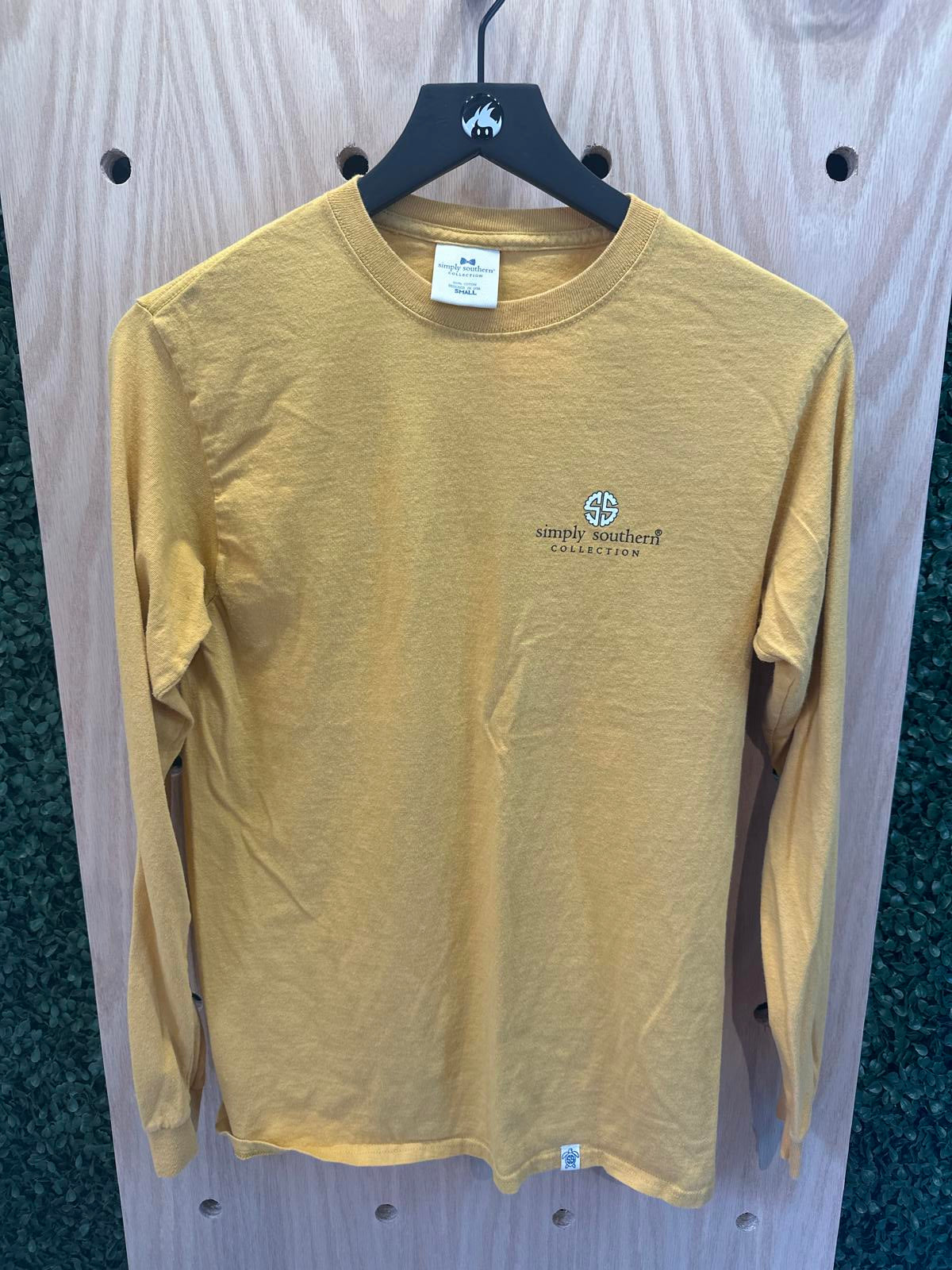 Simply Southern Collection Long Sleeve T-Shirt, Small, Mustard Yellow