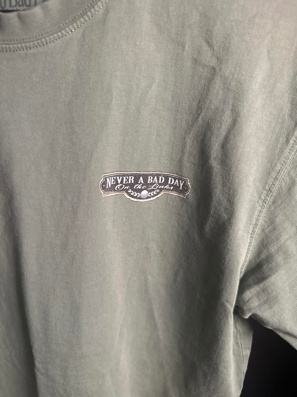 No Bad Days Golf T-Shirt - Olive Green - Size M