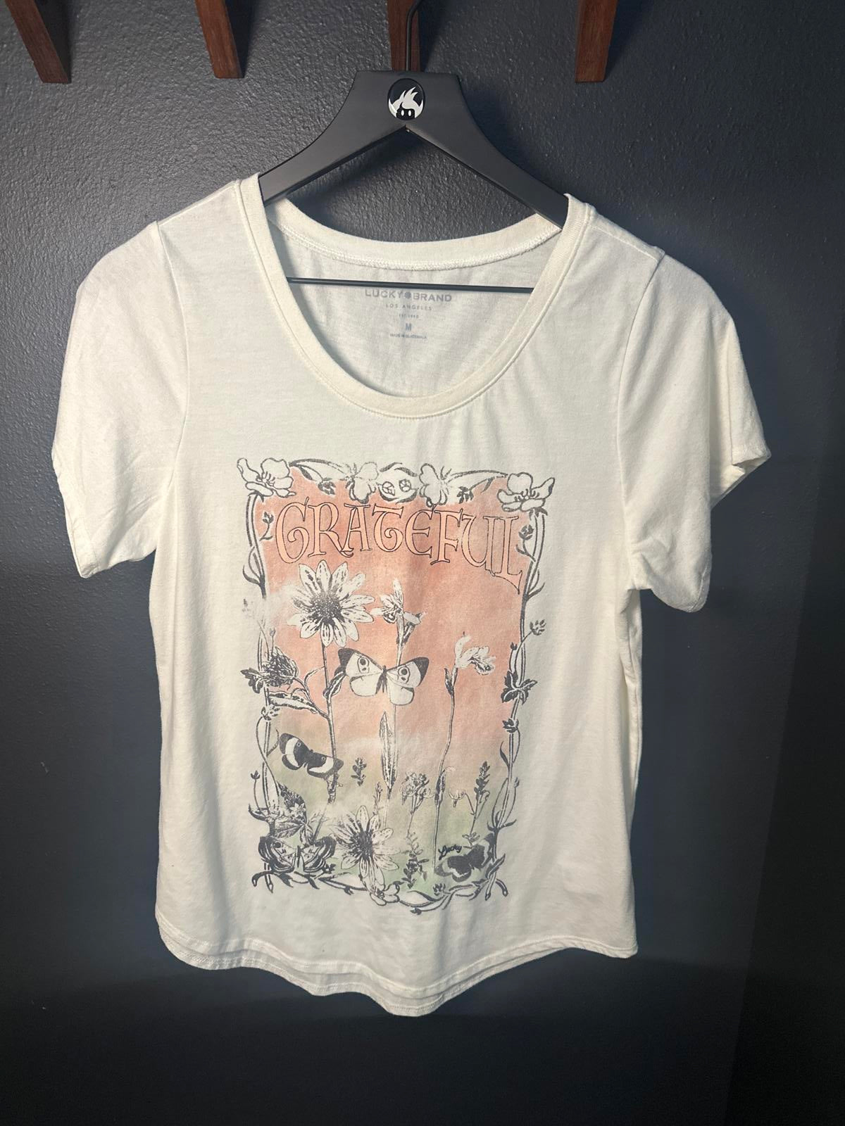 Grateful Graphic Tee - Casual Loose Fit T-Shirt - Lucky Brand