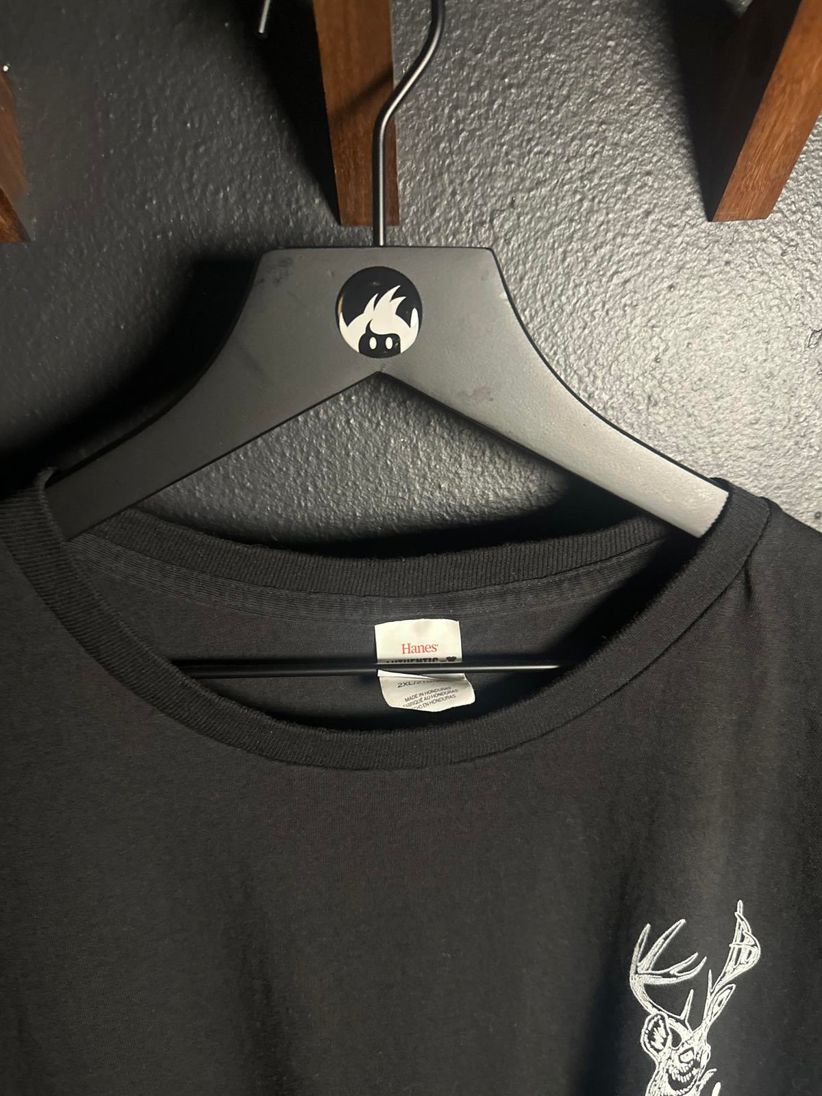 Black Hanes Men's Short Sleeve T-Shirt with Deer Graphic