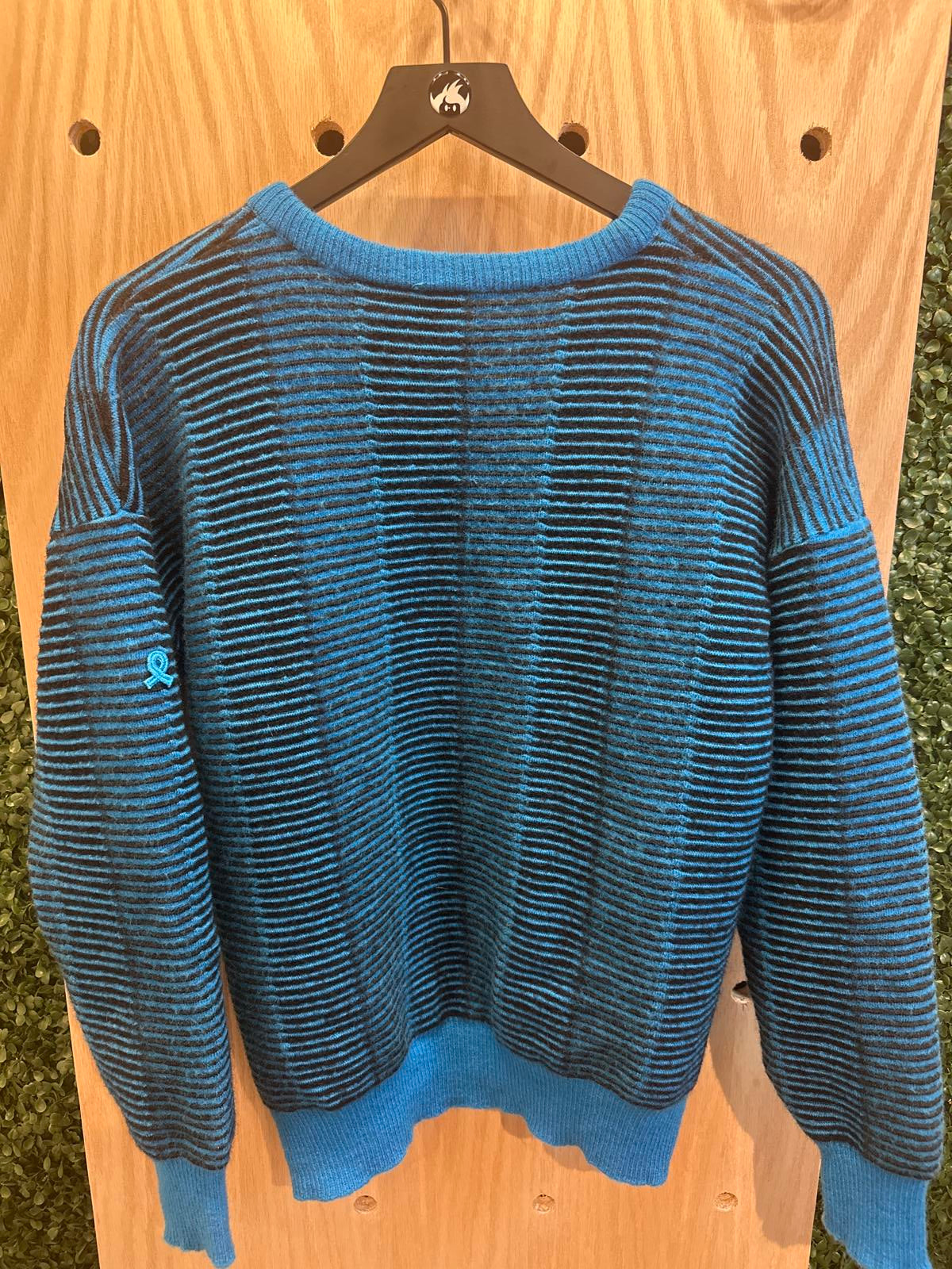Men's Extra Large (Small) Blue and Black Striped Demetre Sweater