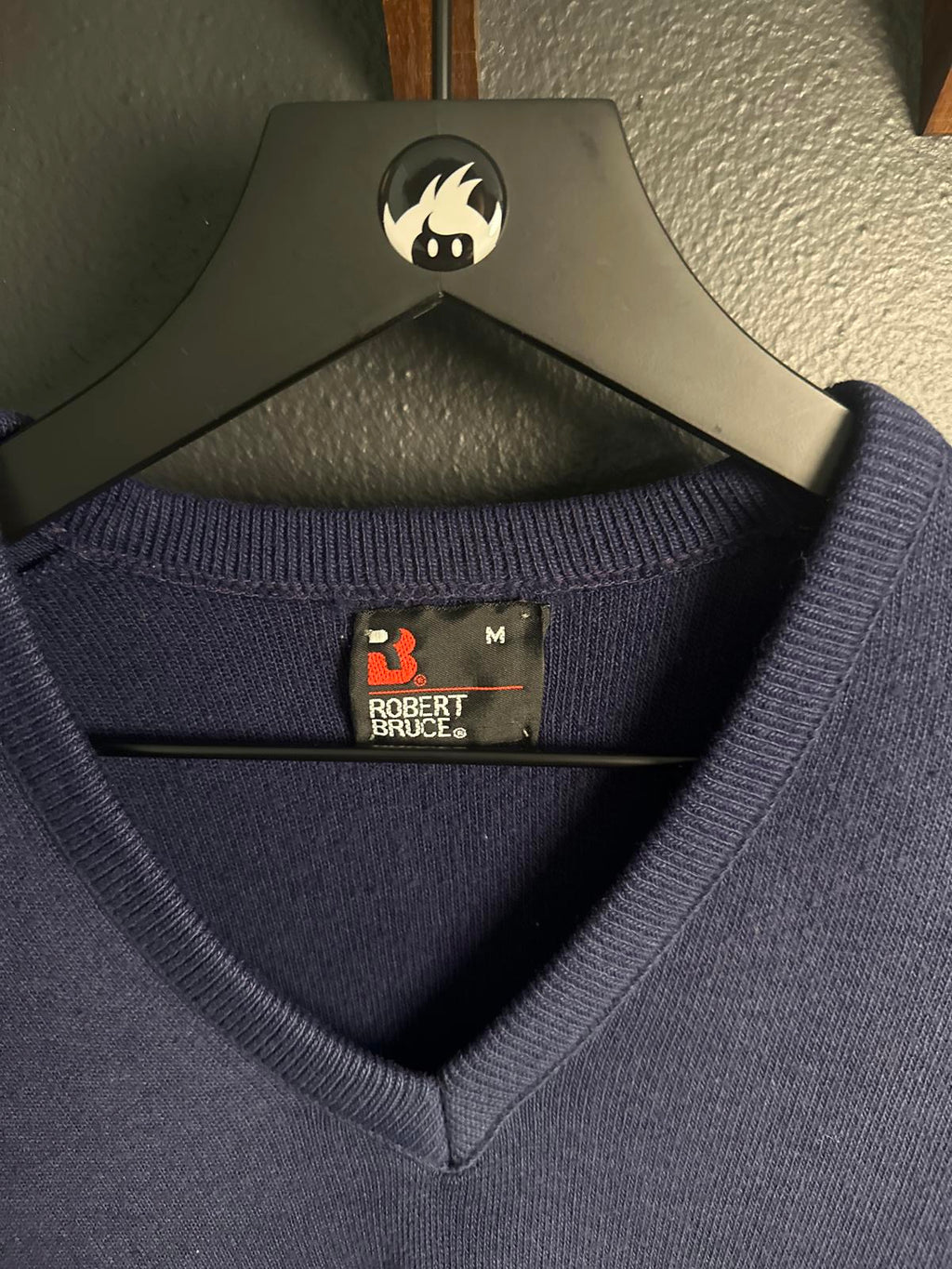 Robert Bruce Men's V-Neck Sweater - Medium - Navy Blue