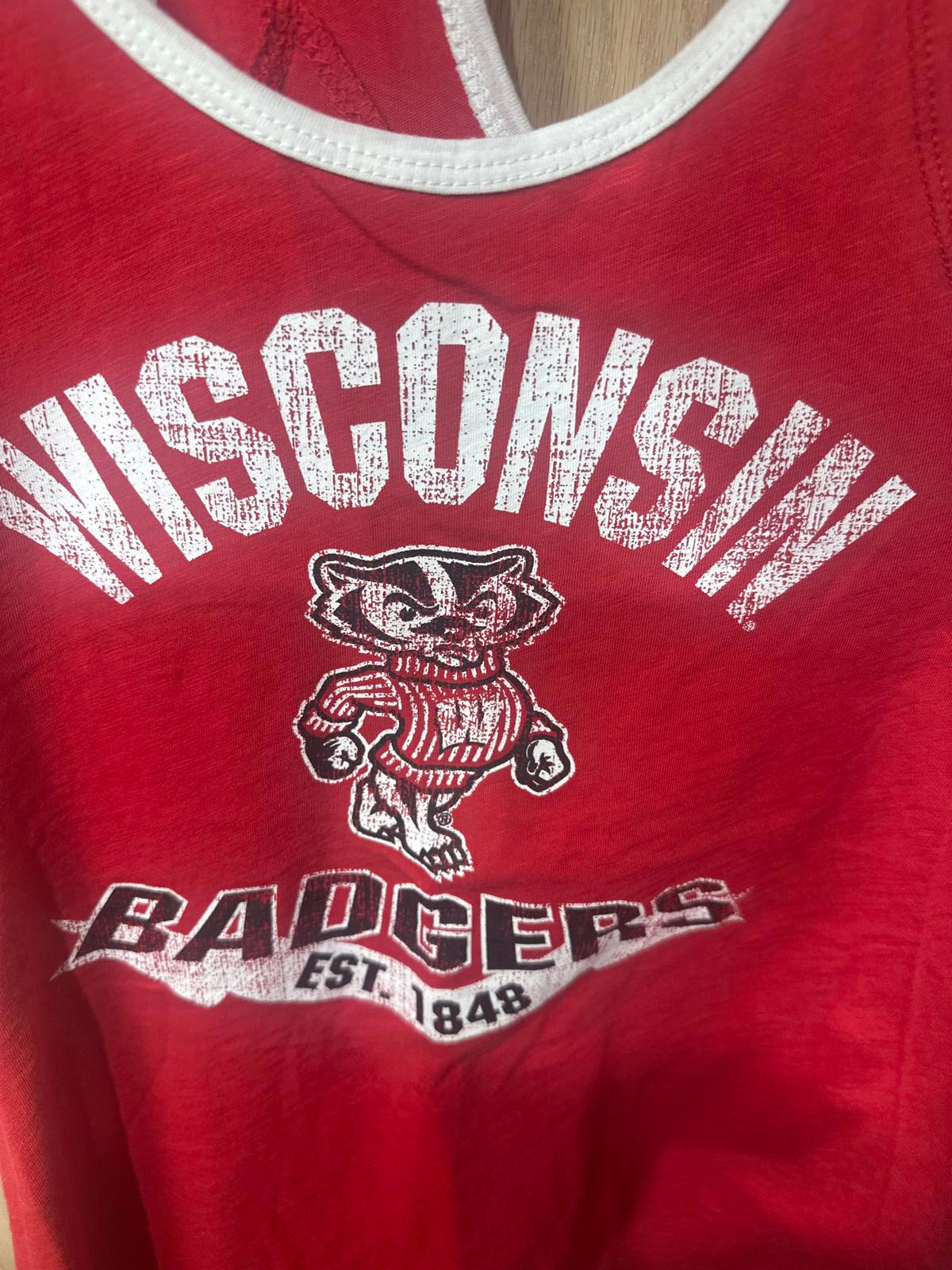 Wisconsin Badgers Women's Red Racerback Tank Top