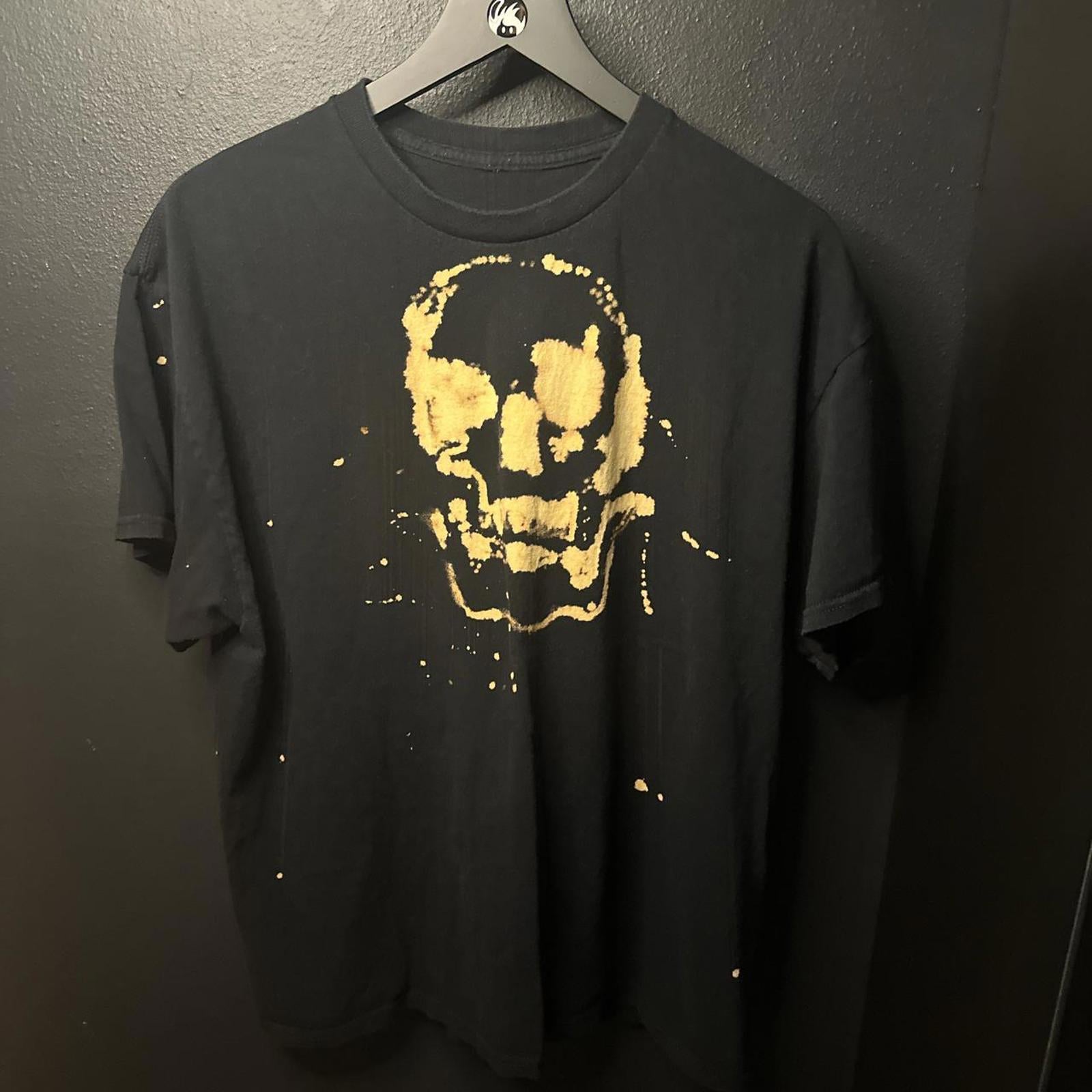 Vintage Skull Bleach Distressed T-Shirt