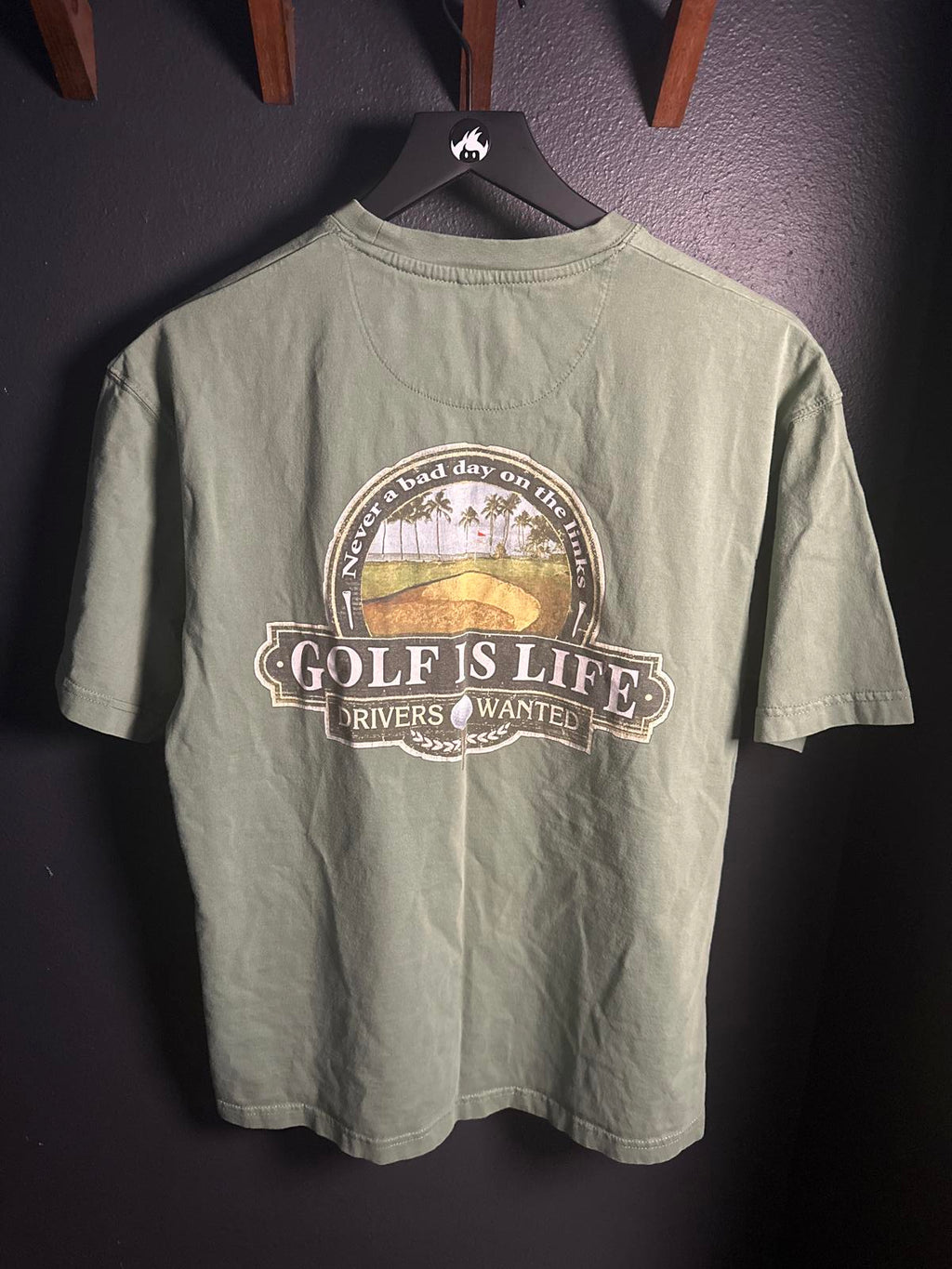 No Bad Days Golf T-Shirt - Olive Green - Size M