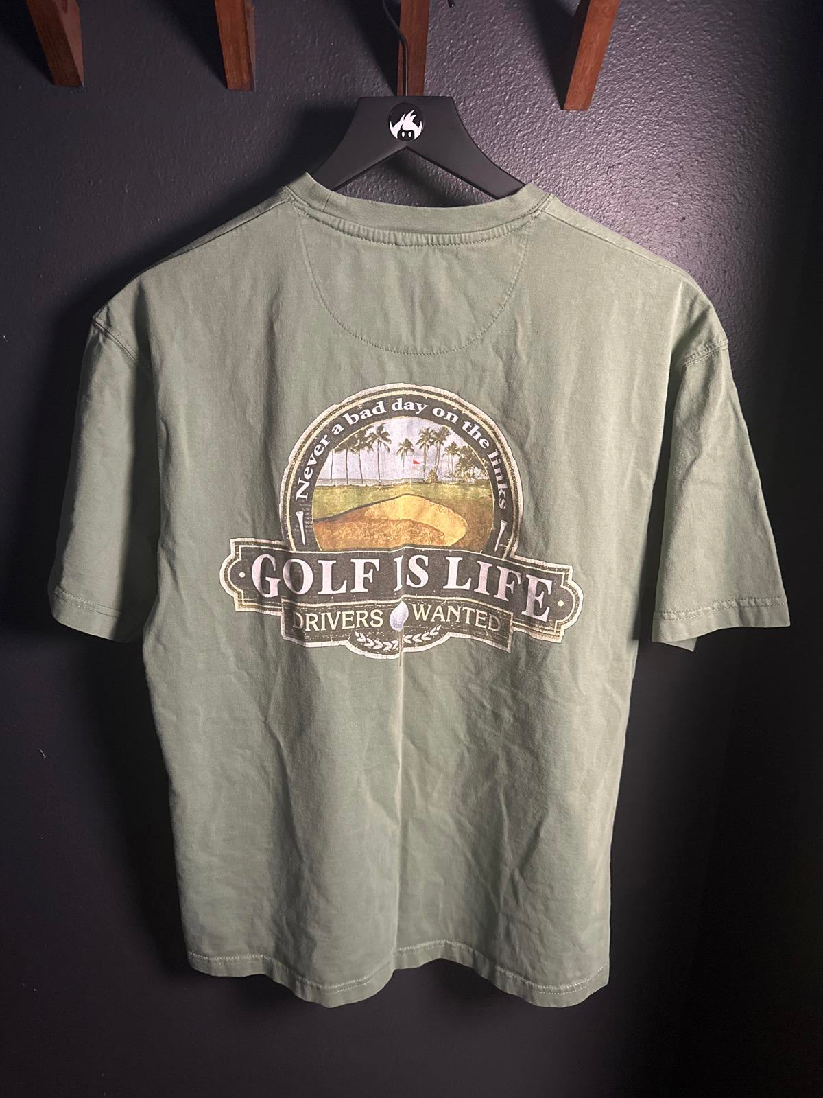 No Bad Days Golf T-Shirt - Olive Green - Size M