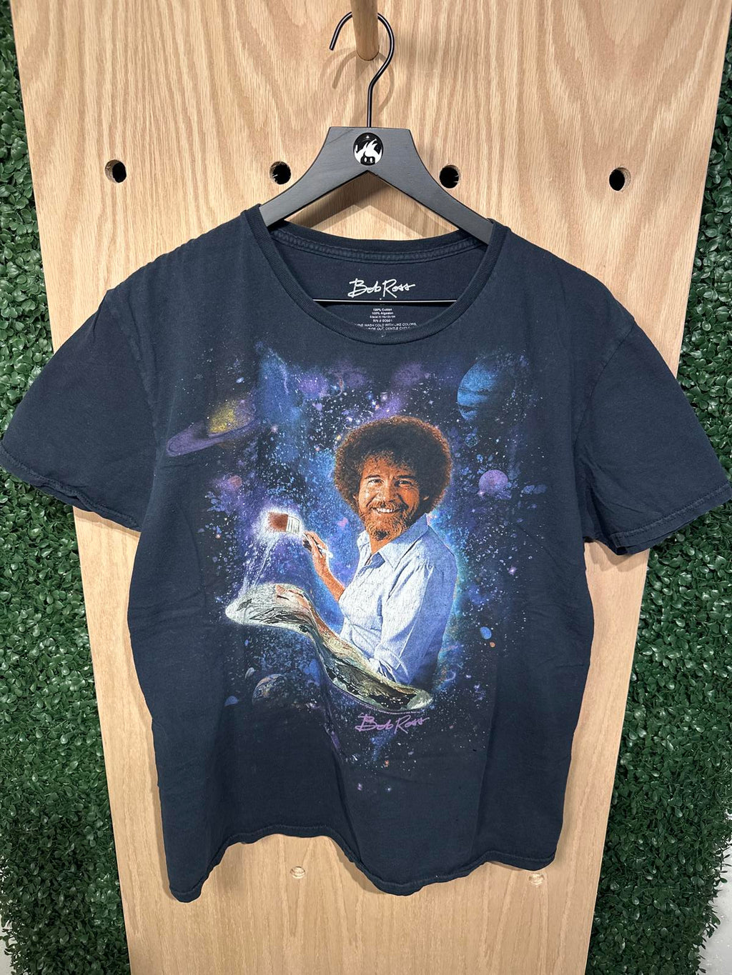 Bob Ross Graphic T-Shirt Men's Large Black Short Sleeve