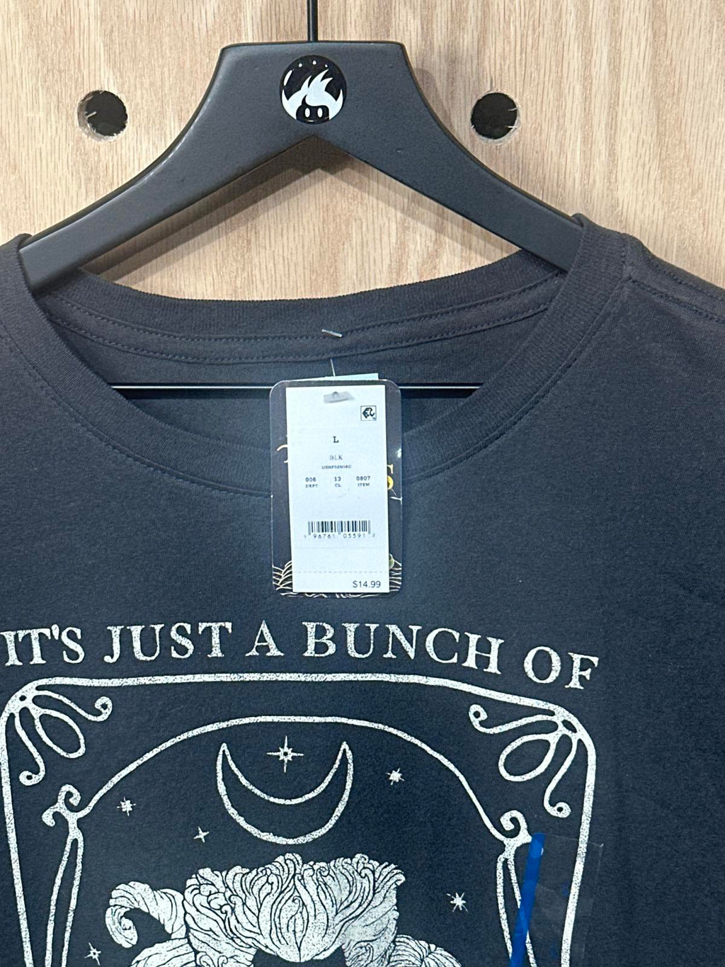 Black Graphic Tee with 'It's Just a Bunch of Hocus Pocus' Design