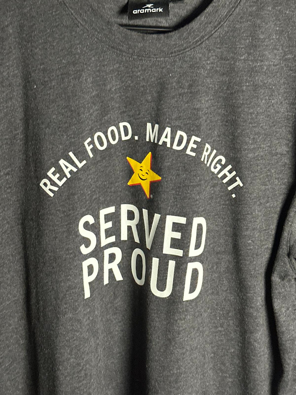 Hardee's Men's Short Sleeve T-Shirt - Gray, Served Proud Graphic