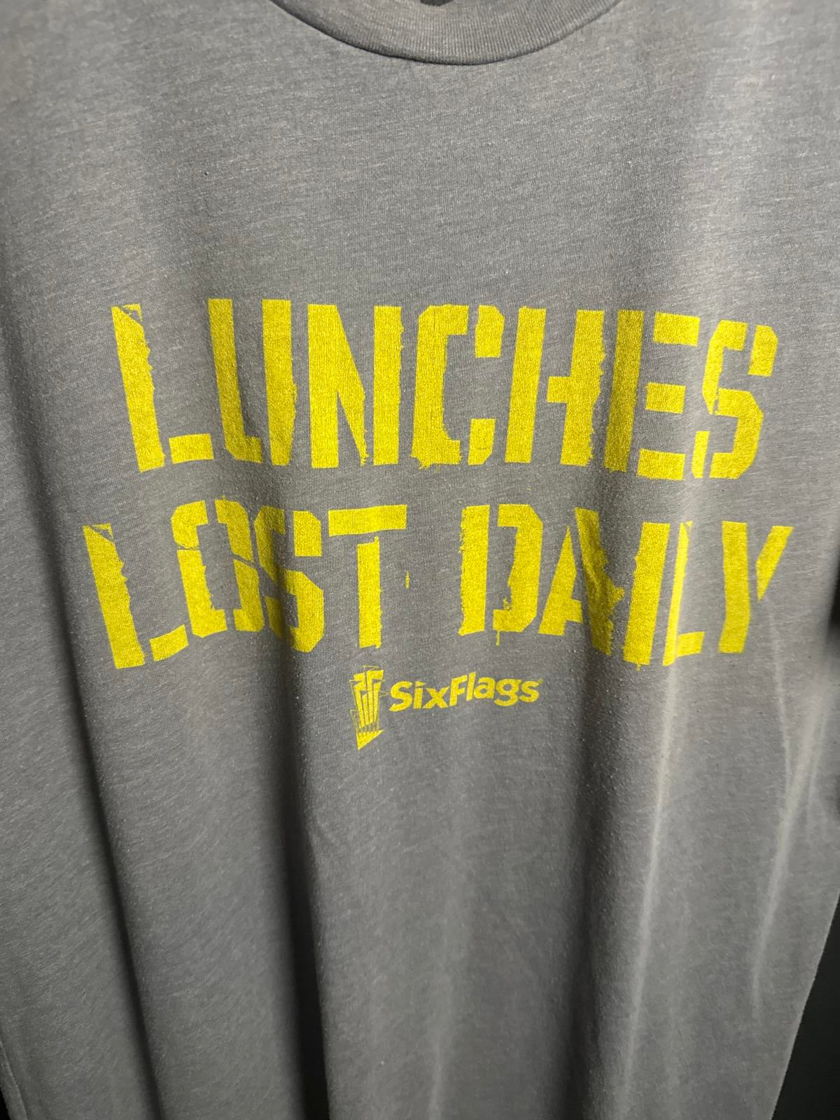 Six Flags Lunches Lost Daily T-Shirt - Gray