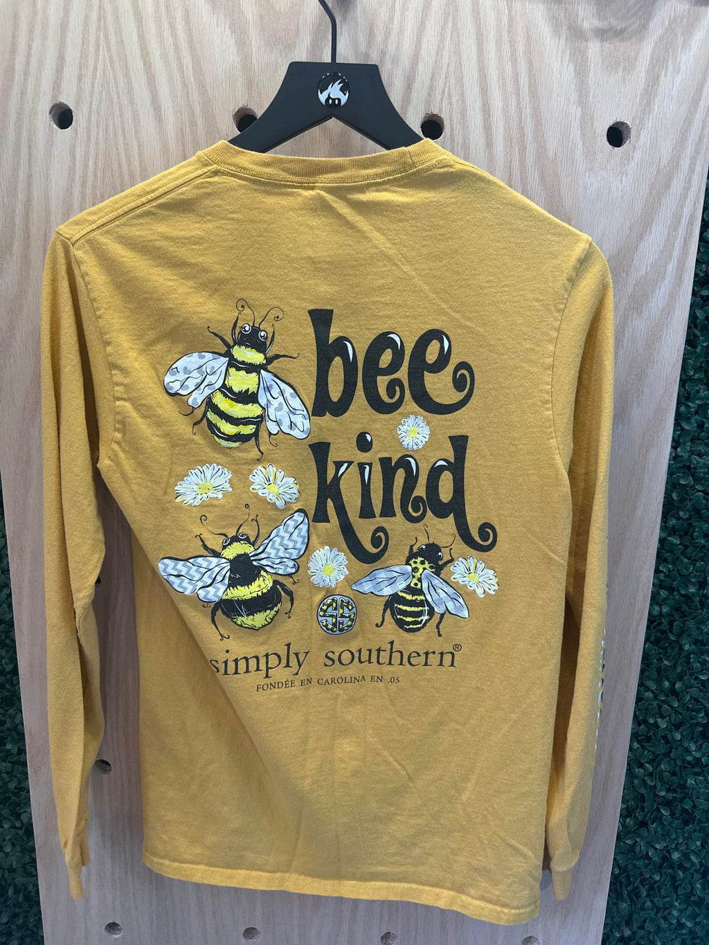 Simply Southern Collection Long Sleeve T-Shirt, Small, Mustard Yellow