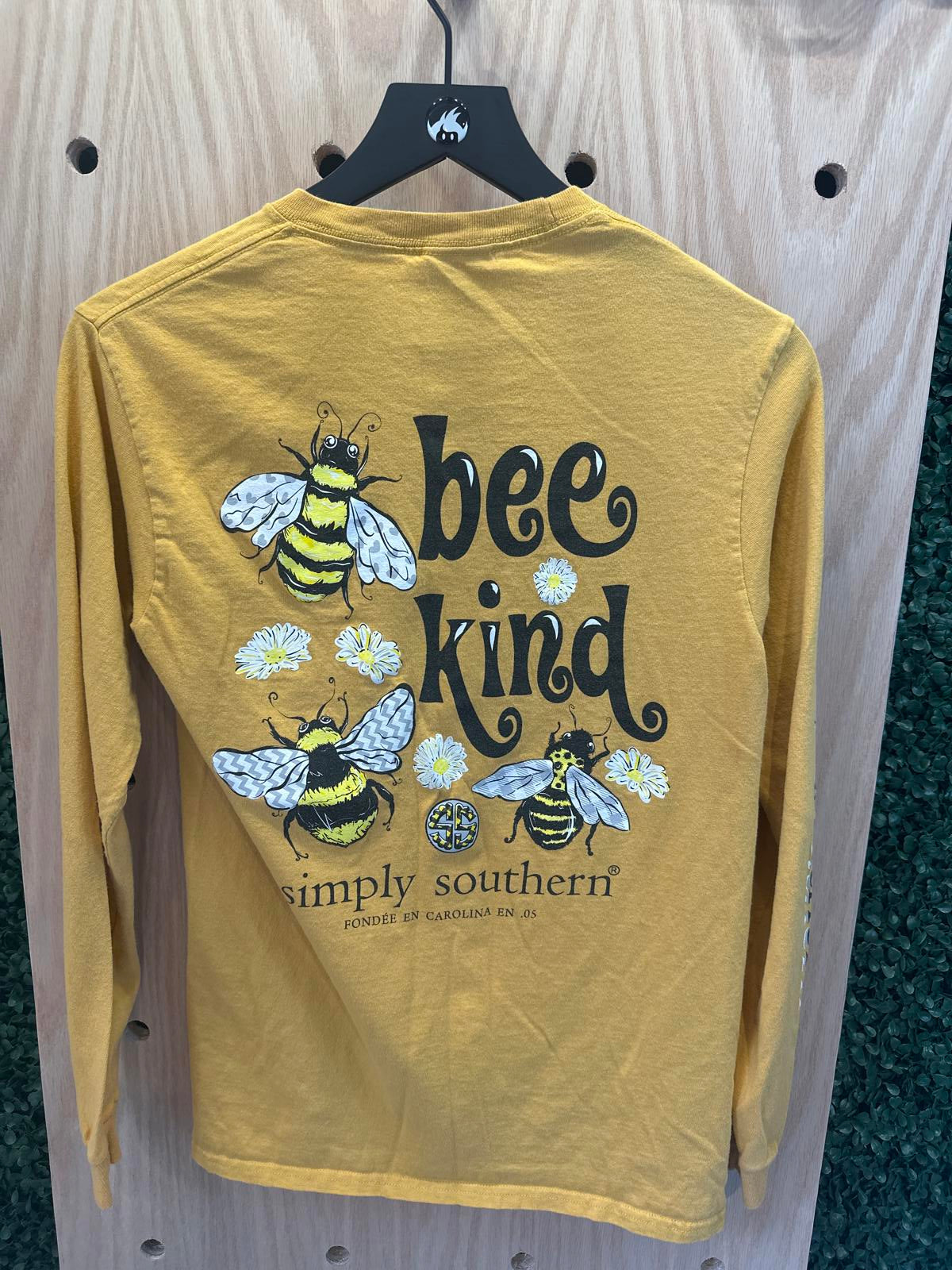 Simply Southern Collection Long Sleeve T-Shirt, Small, Mustard Yellow