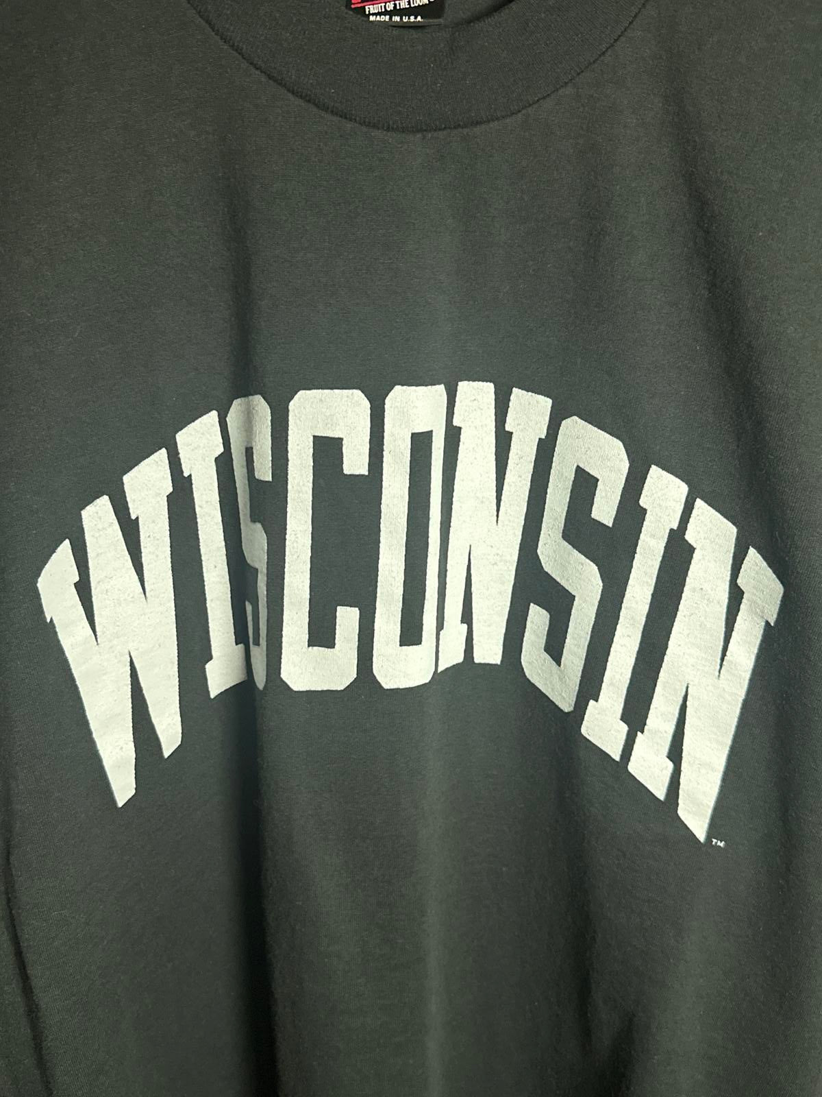 Vintage Best Wisconsin Black Graphic T-Shirt Size - L