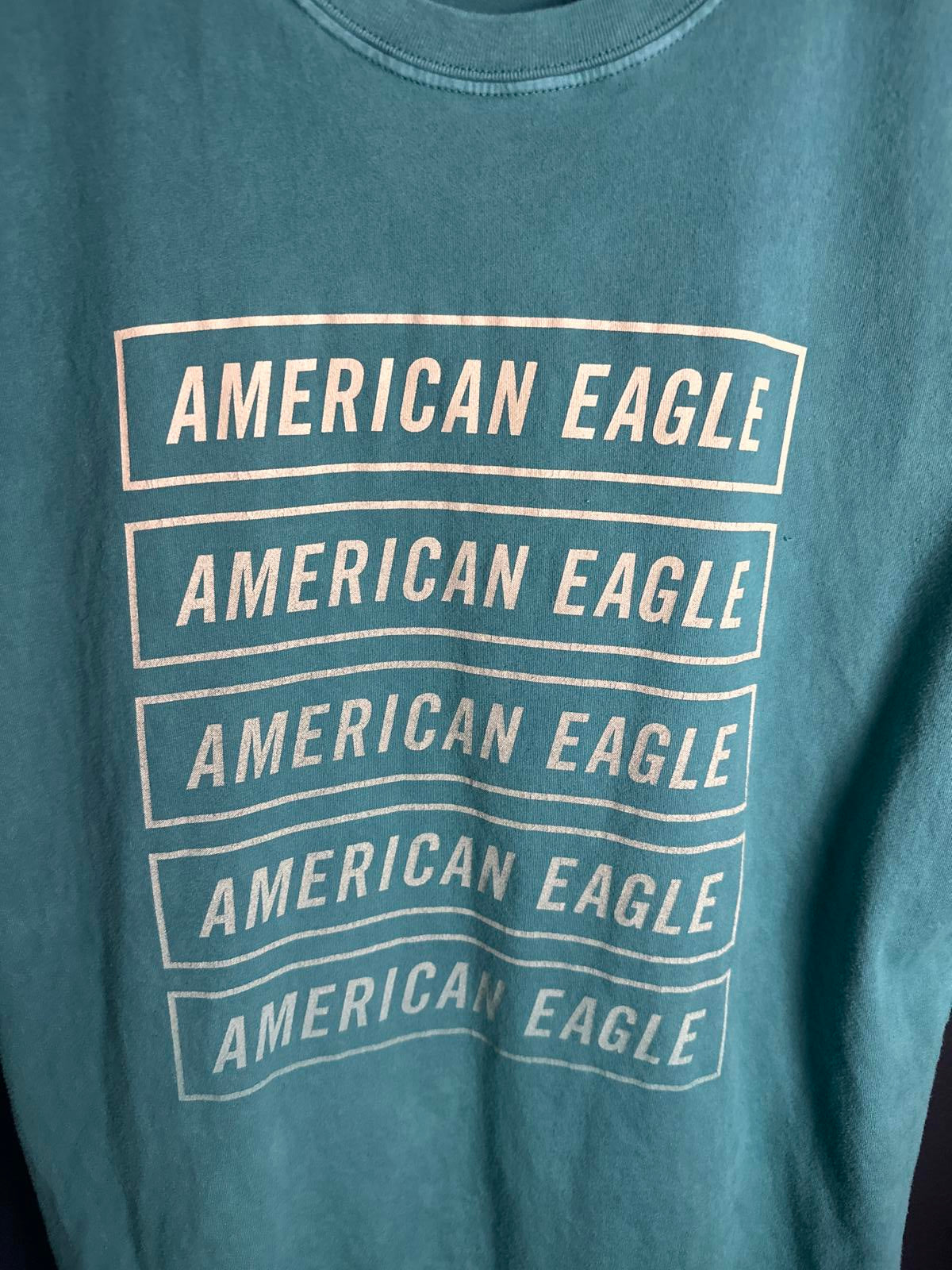 American Eagle Men's Graphic T-Shirt, Teal, Size M