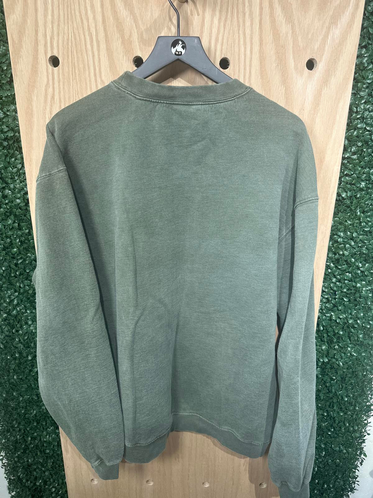 Green Embroidered Sweatshirt with Tree Design