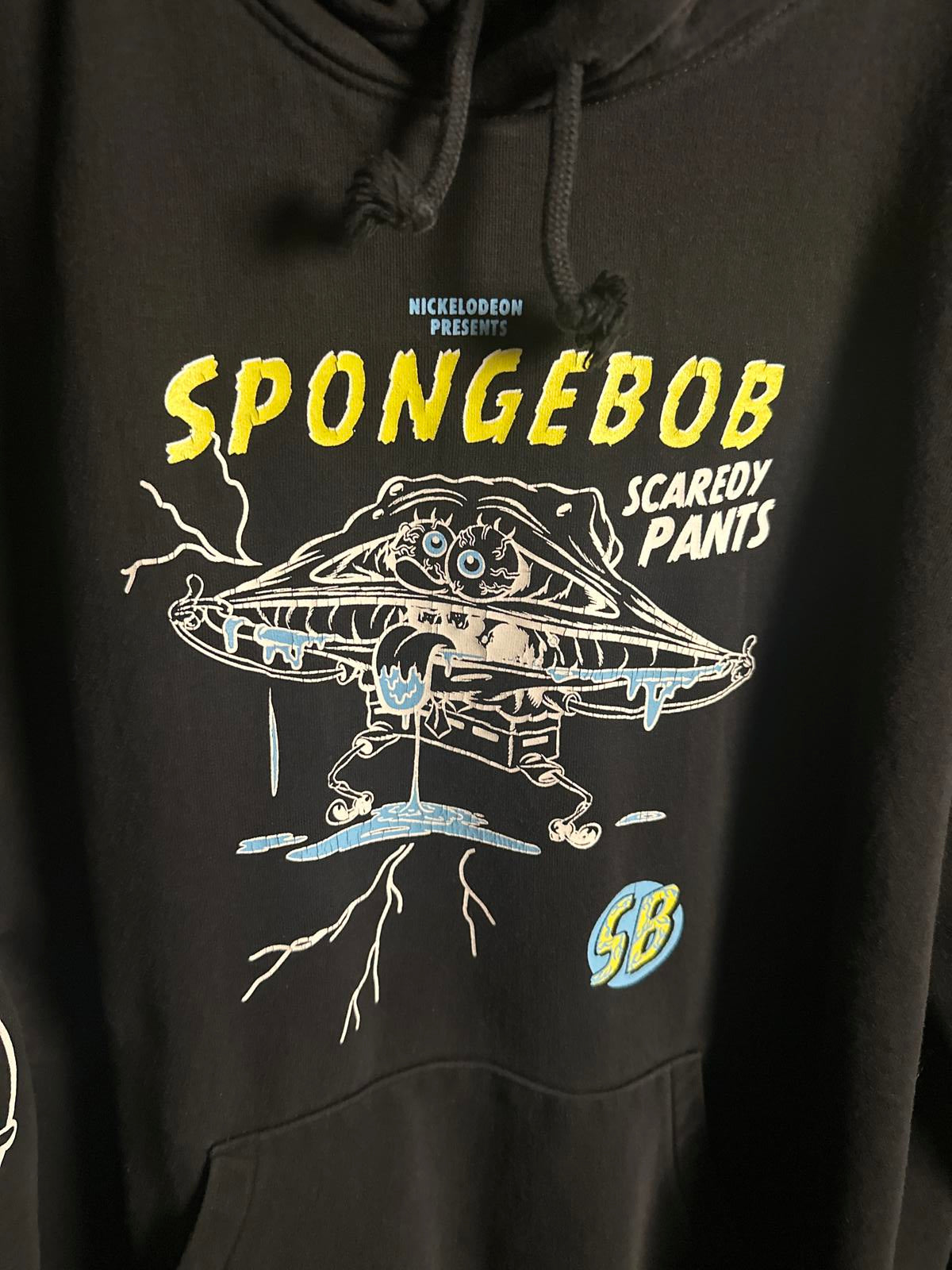 H&M SpongeBob Scaredy Pants Black Hoodie Sweatshirt