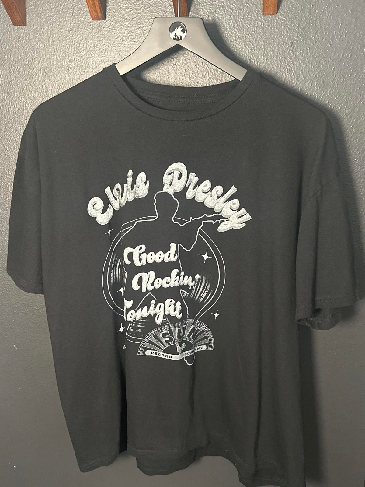 Elvis Presley Good Rockin' Tonight Black Graphic T-Shirt XL