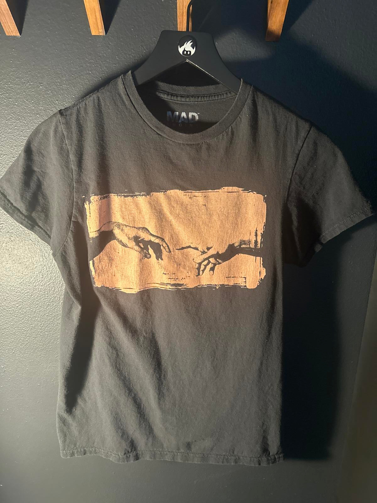 MAD Engine Classic Black Graphic Tee - Leonardo Da Vinci - Hands