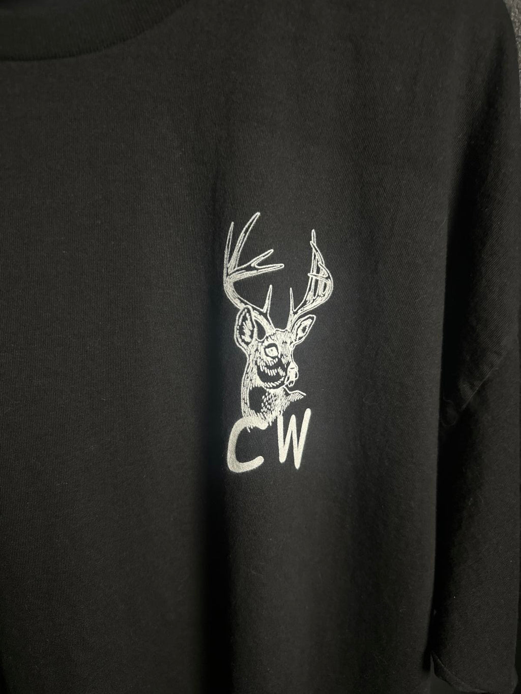 Black Hanes Men's Short Sleeve T-Shirt with Deer Graphic