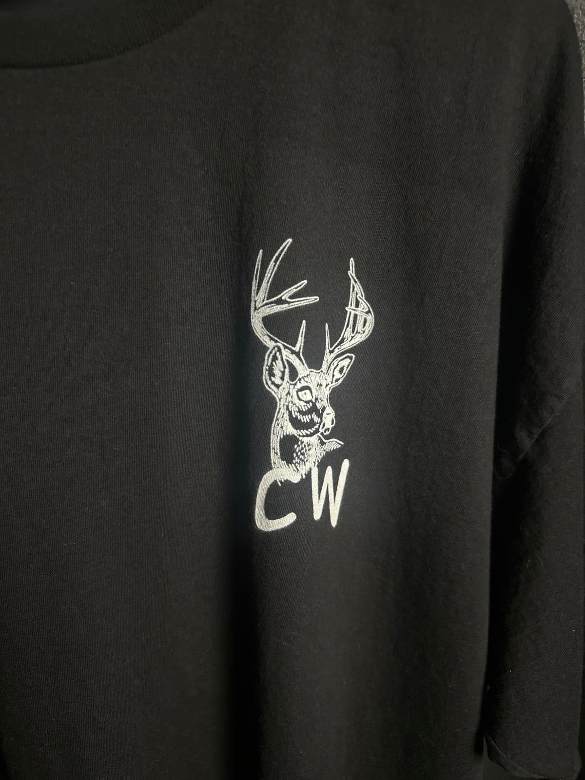 Black Hanes Men's Short Sleeve T-Shirt with Deer Graphic