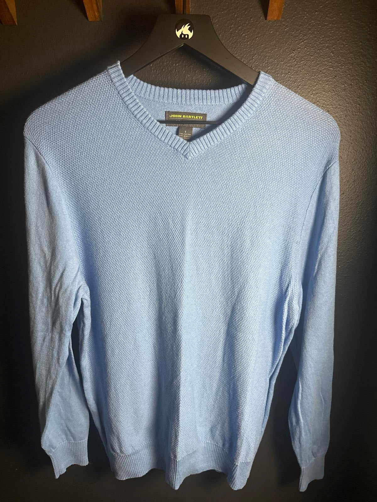 John Bartlett Light Blue V-Neck Sweater - Men's Small