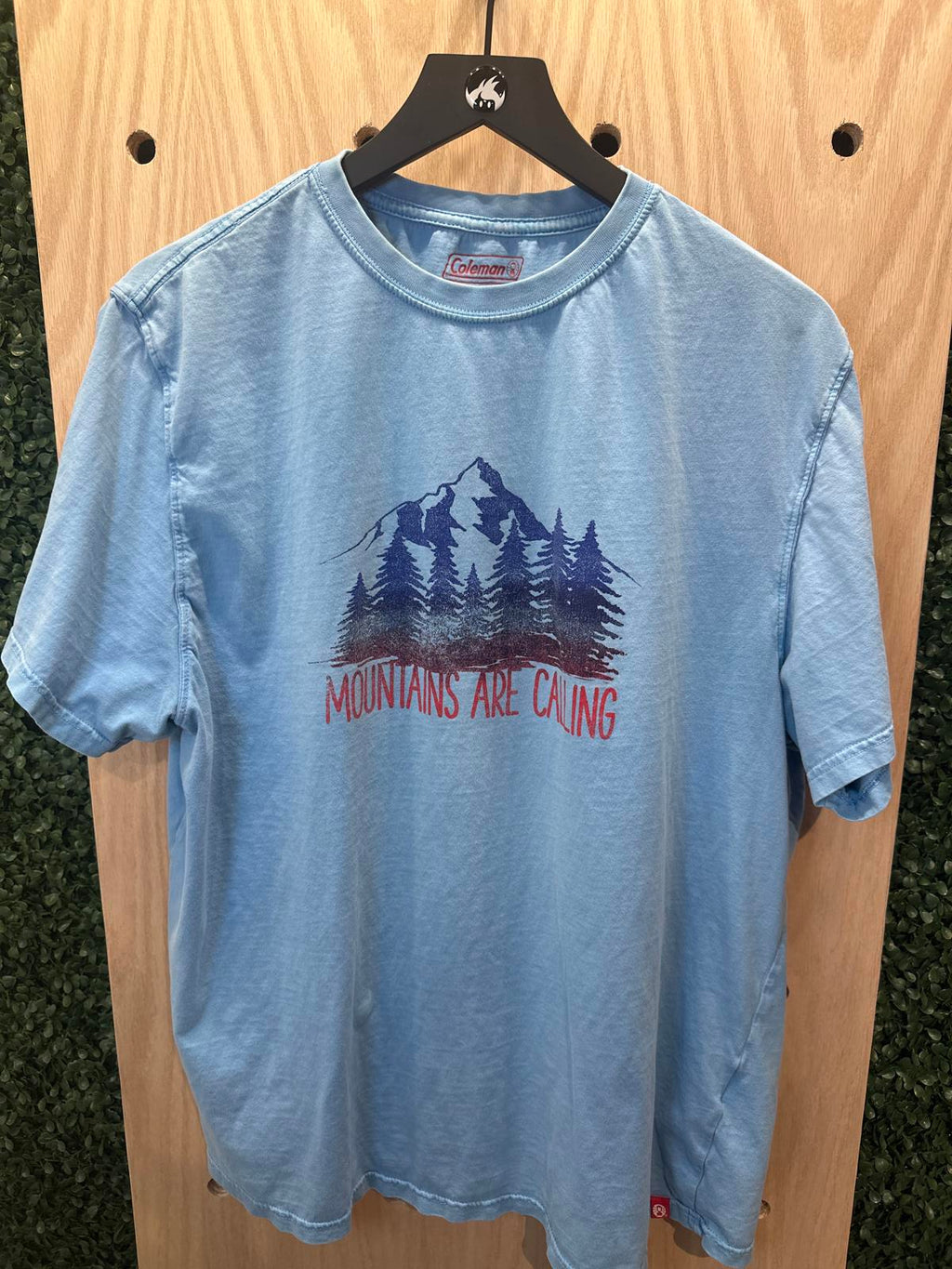 Coleman Men's Light Blue 'Mountains Are Calling' Graphic T-Shirt XL