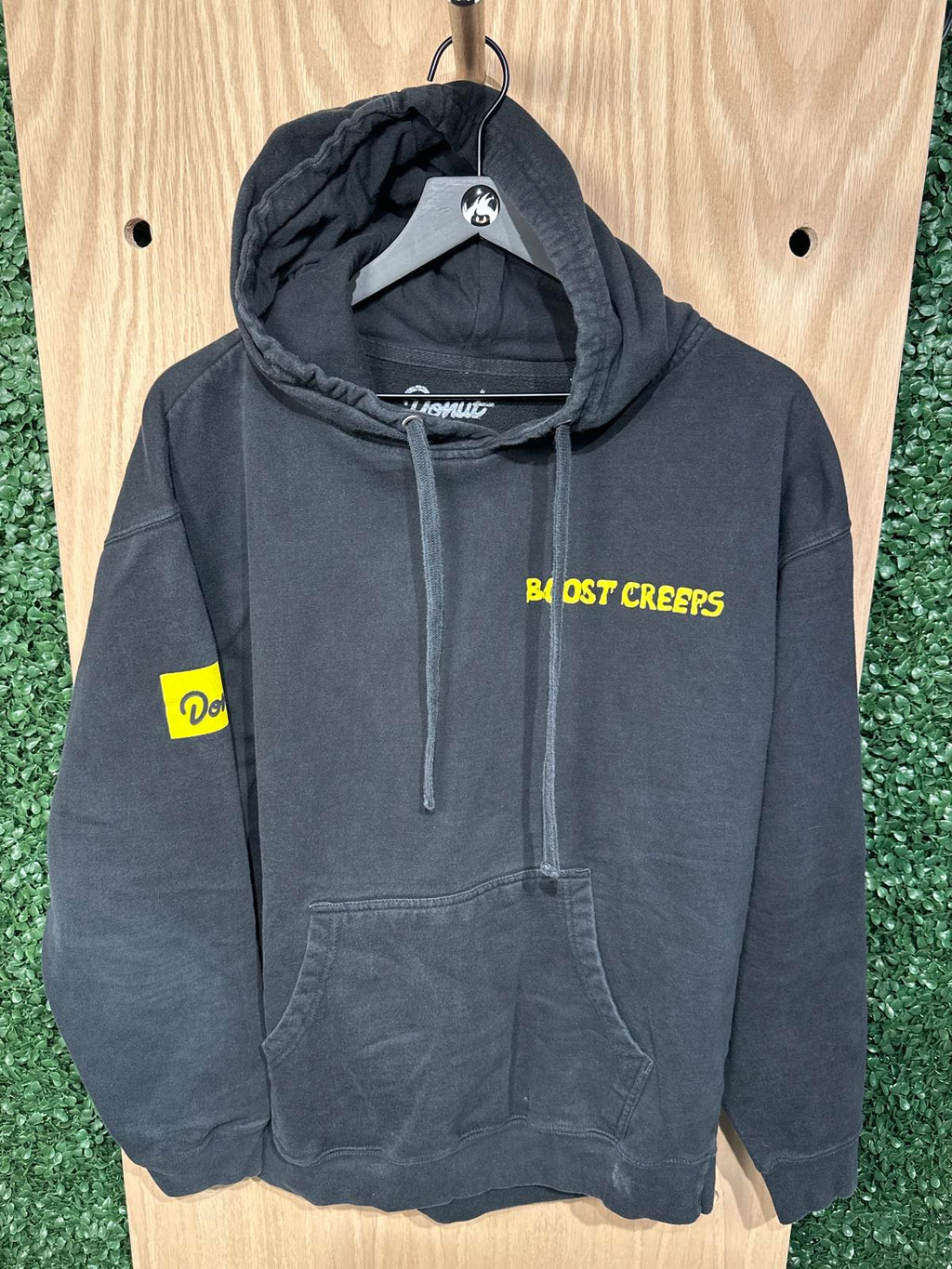 Donut Black Hoodie with 'Boost Creeps' Graphic
