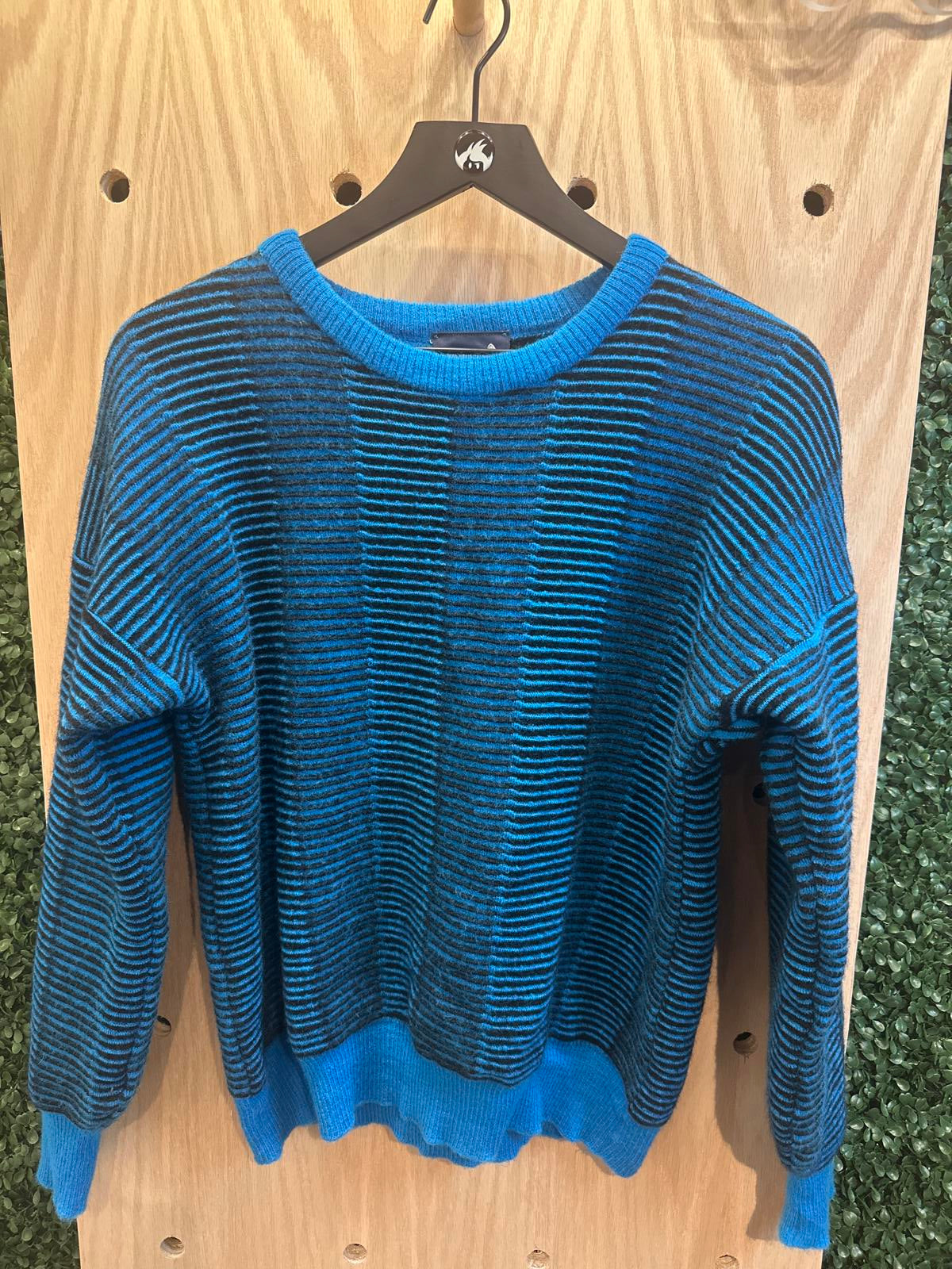 Men's Extra Large (Small) Blue and Black Striped Demetre Sweater