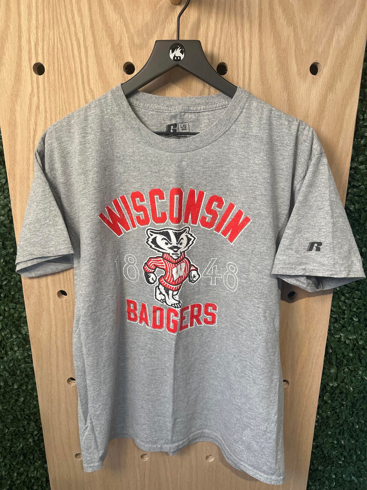 Russell Athletic Wisconsin Badgers Gray T-Shirt