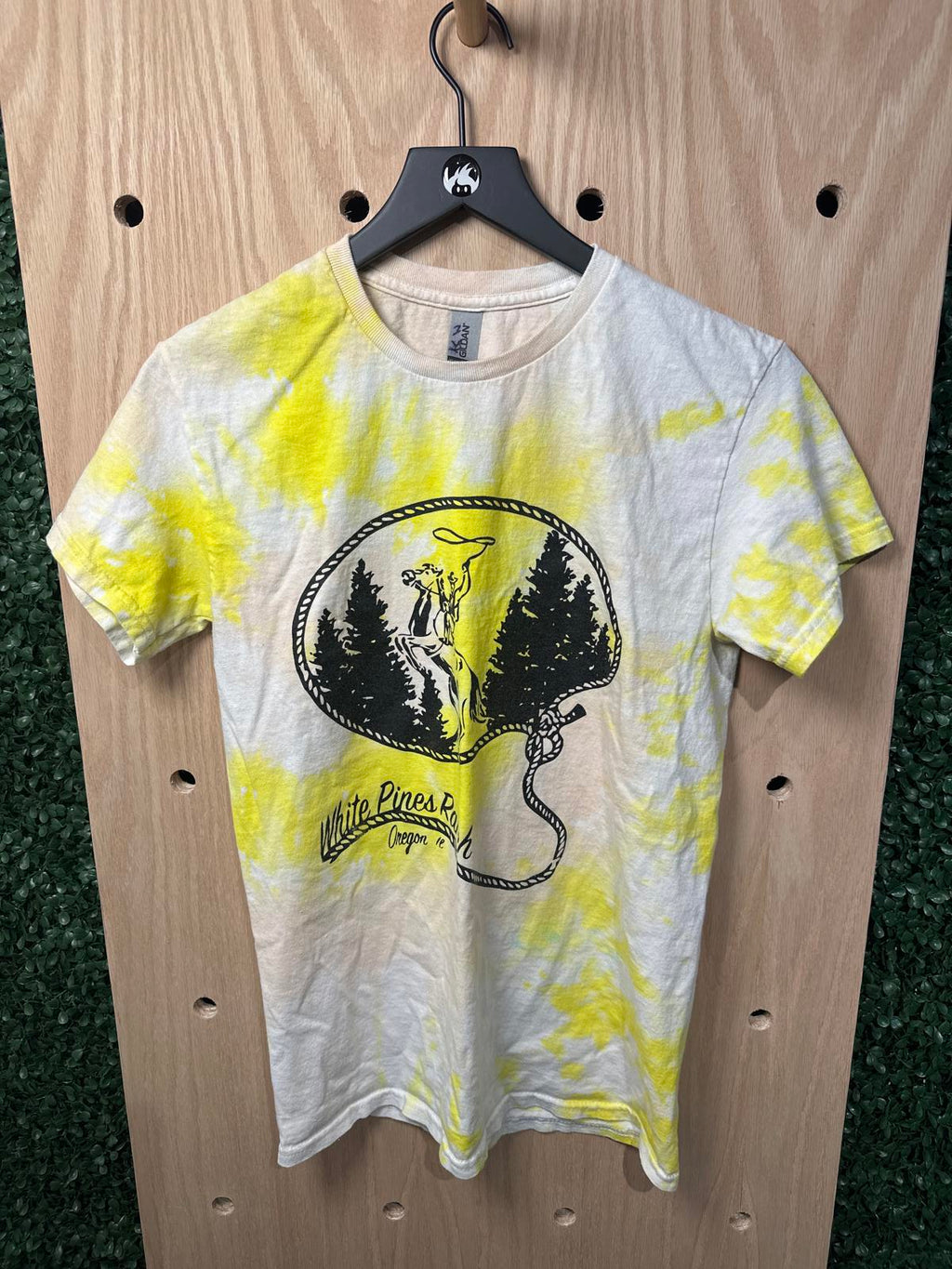 White Pines Ranch Tie-Dye Yellow and White Men's T-Shirt