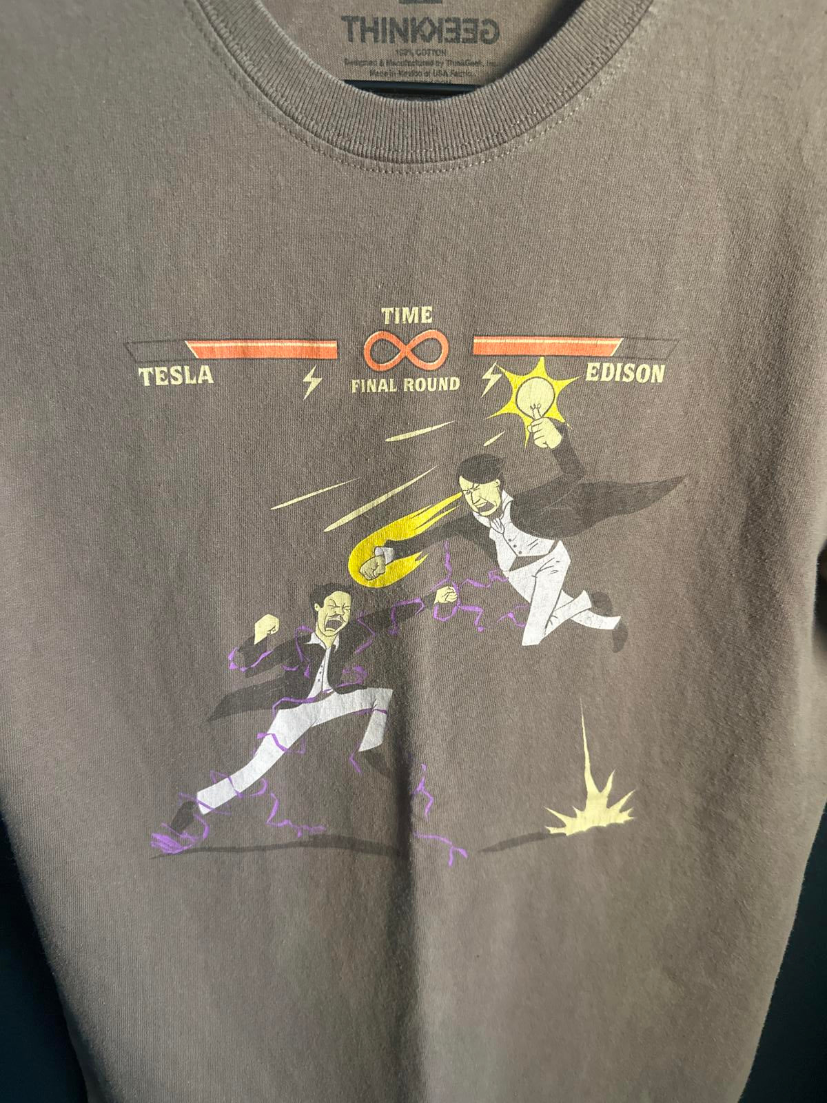 Geeky Tesla vs Edison Graphic T-Shirt