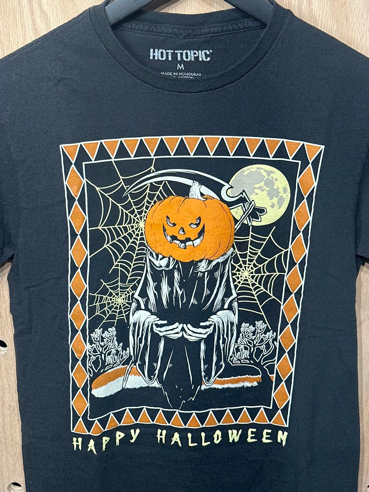 Halloween Grim Reaper Pumpkin Head T-Shirt