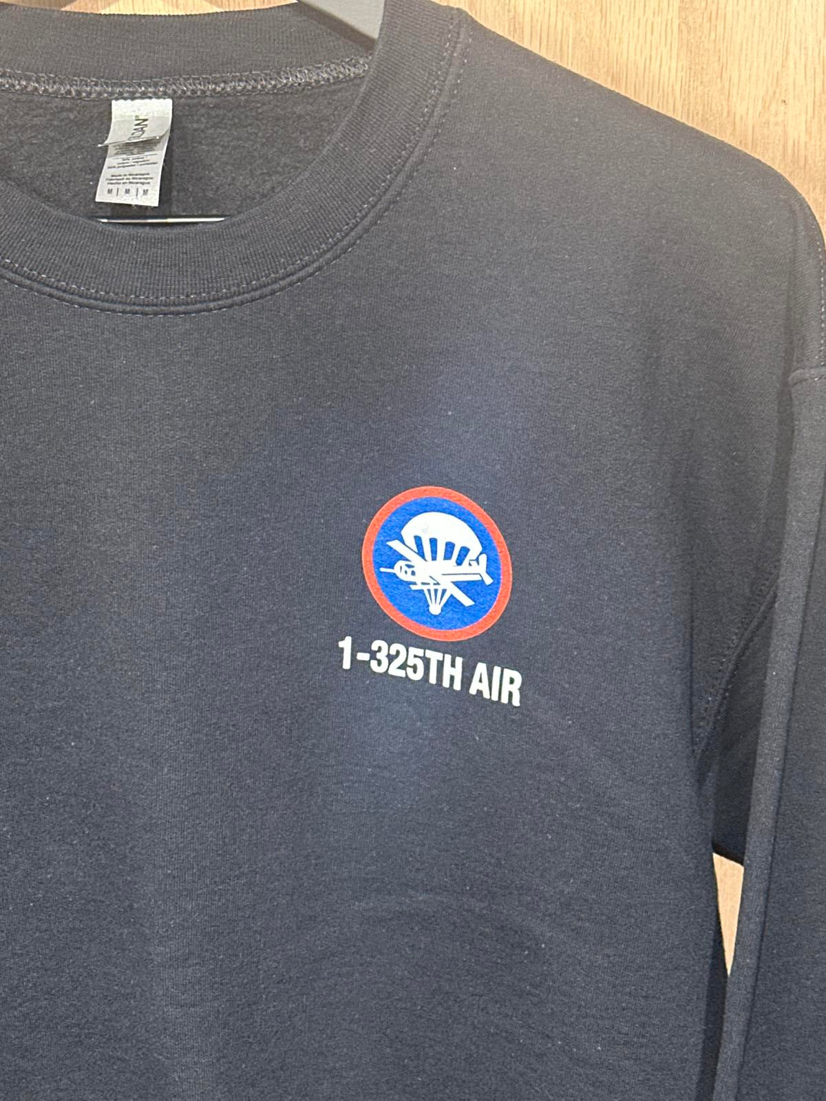 Black Crewneck Sweatshirt with 1-325th Air Patch