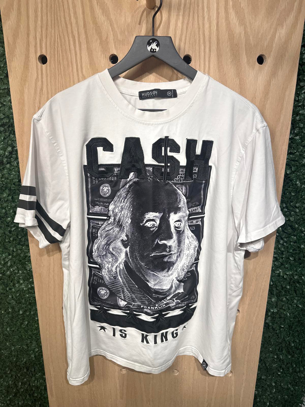 Hudson White Graphic T-Shirt with Cash Print