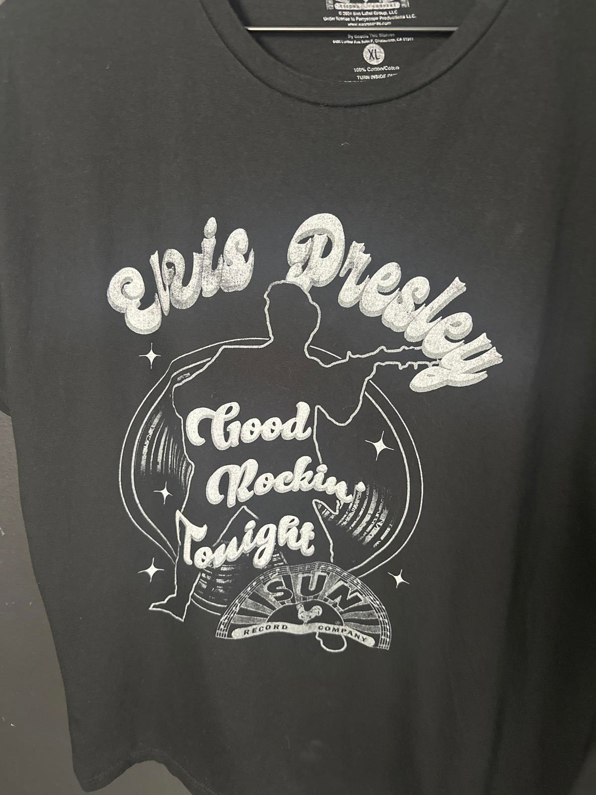 Elvis Presley Good Rockin' Tonight Black Graphic T-Shirt XL