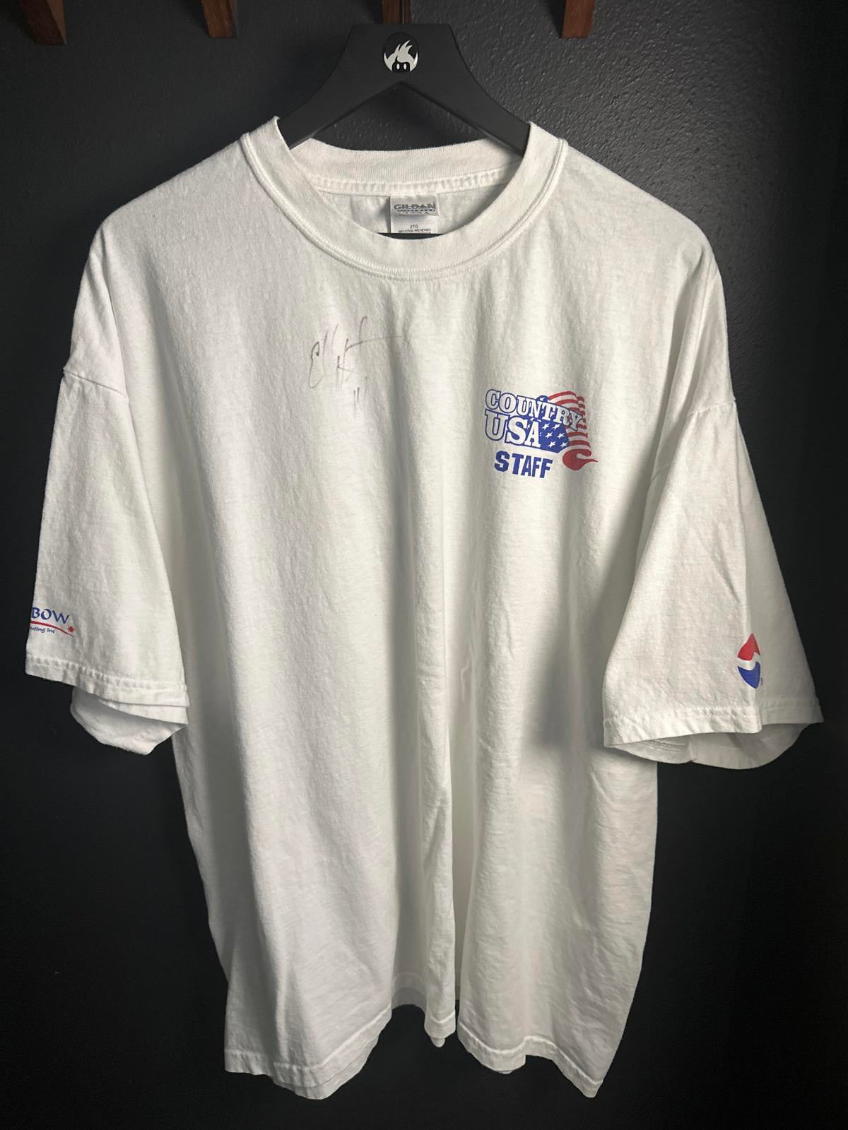 Country USA Staff White Short Sleeve T-Shirt Size 2XL